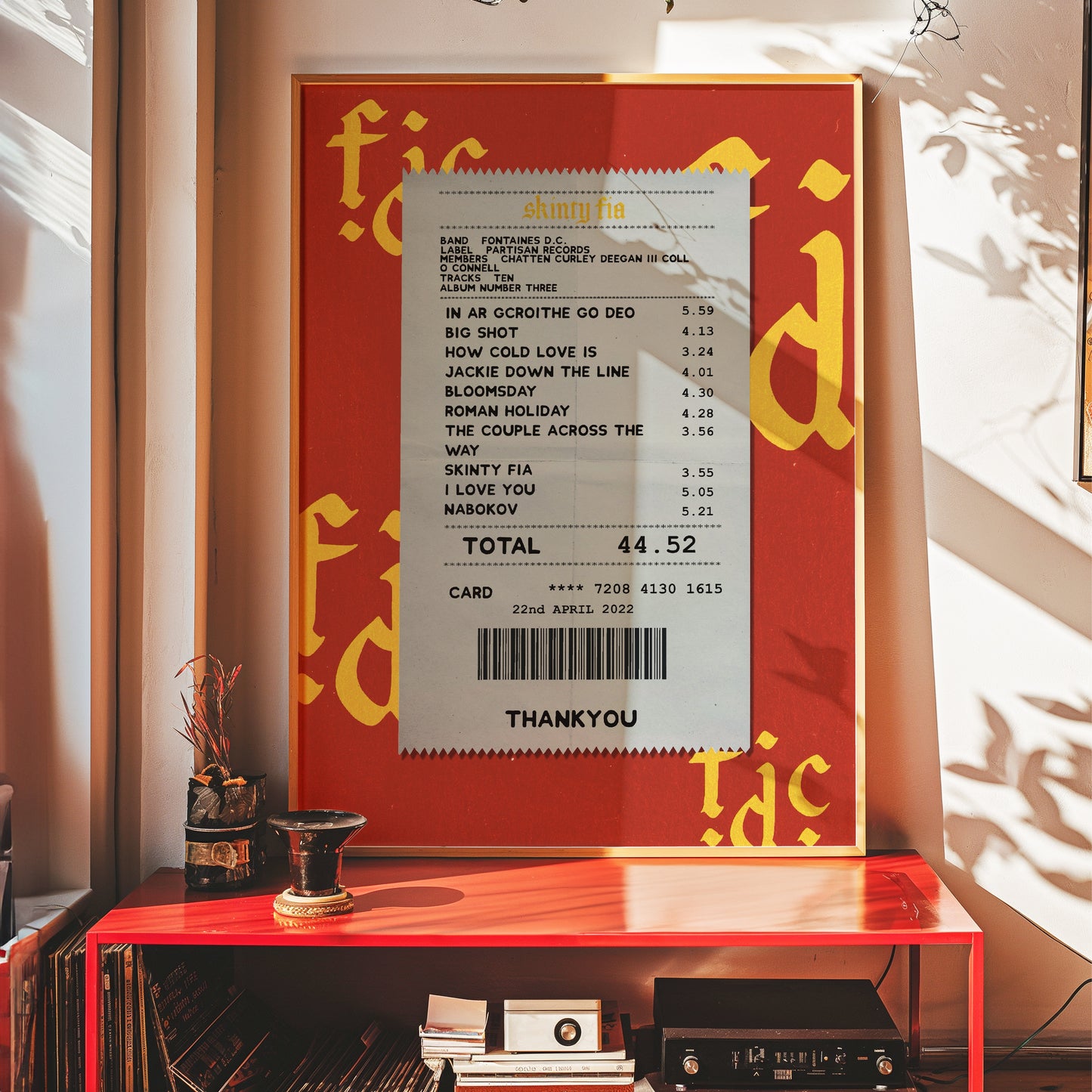 Fontaines D.C. Skinty Fia receipt poster