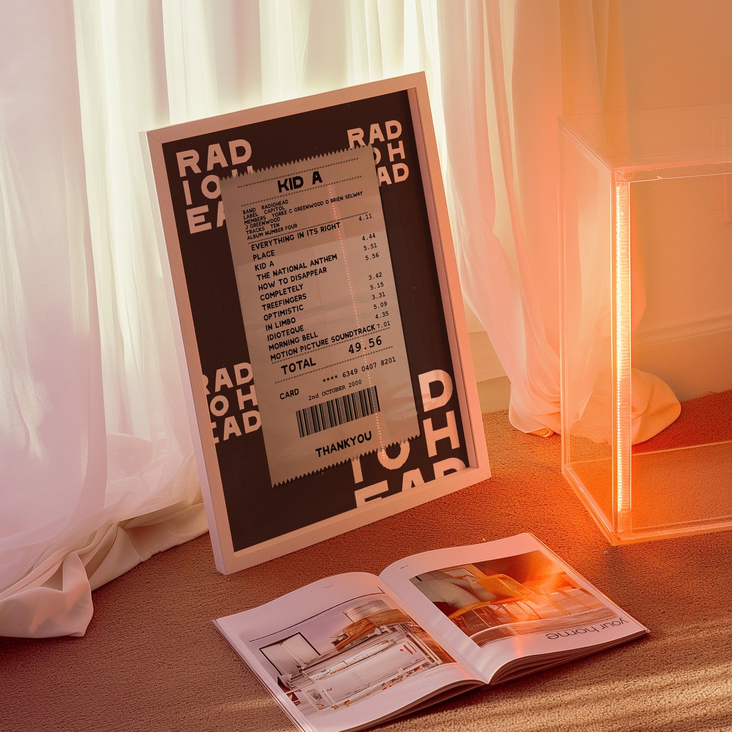 Radiohead Kid A receipt poster