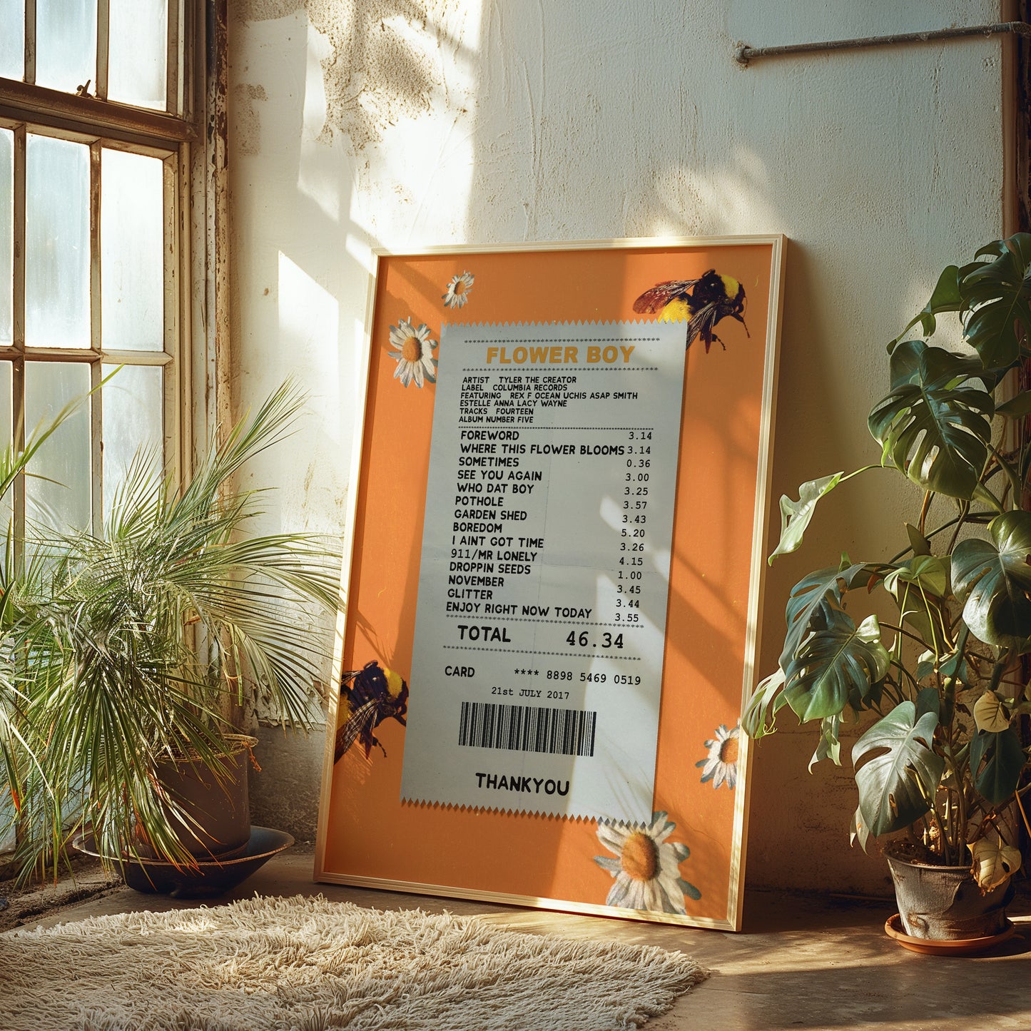 Tyler the Creator Flower Boy receipt poster
