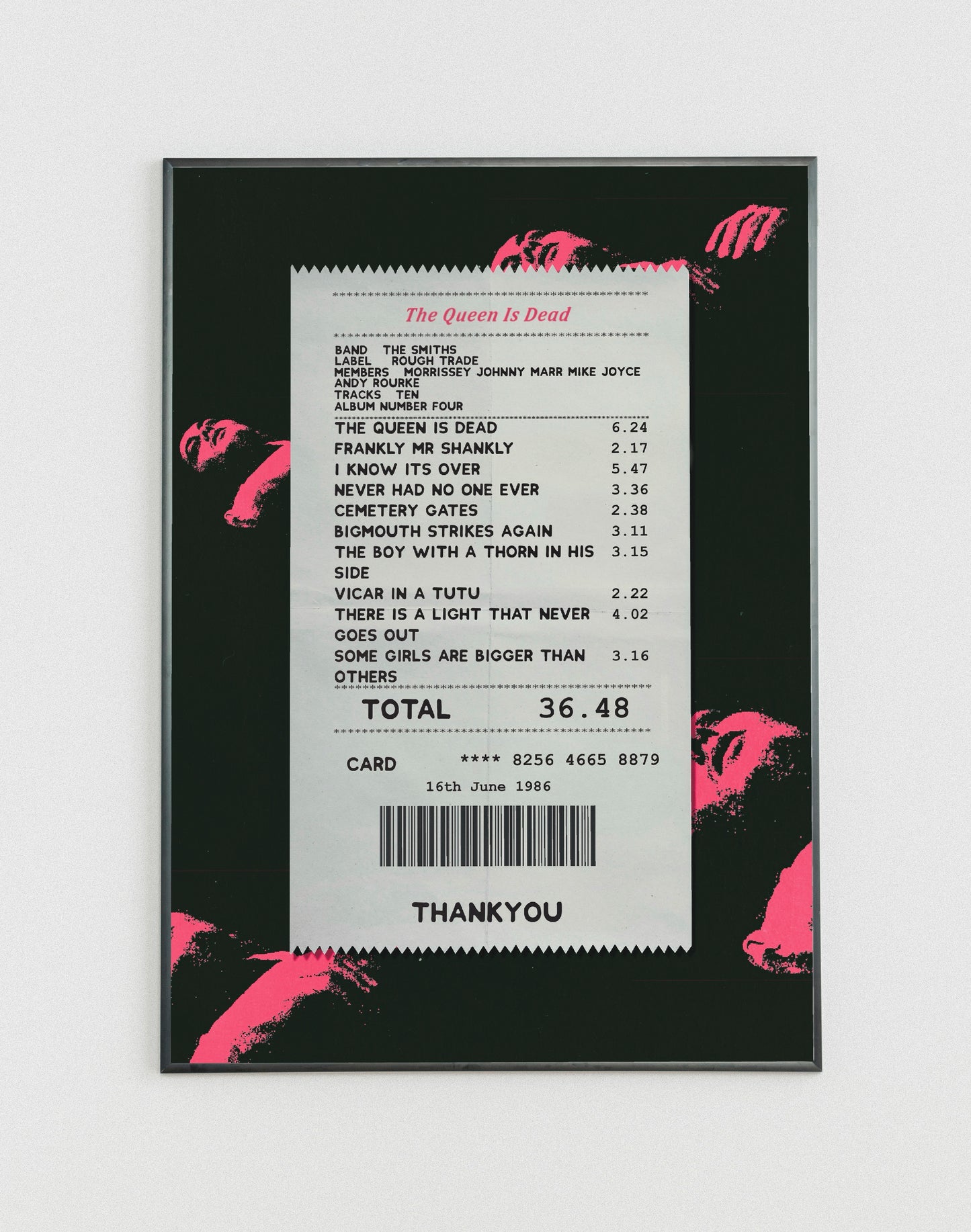 The Smiths Queen is Dead receipt poster