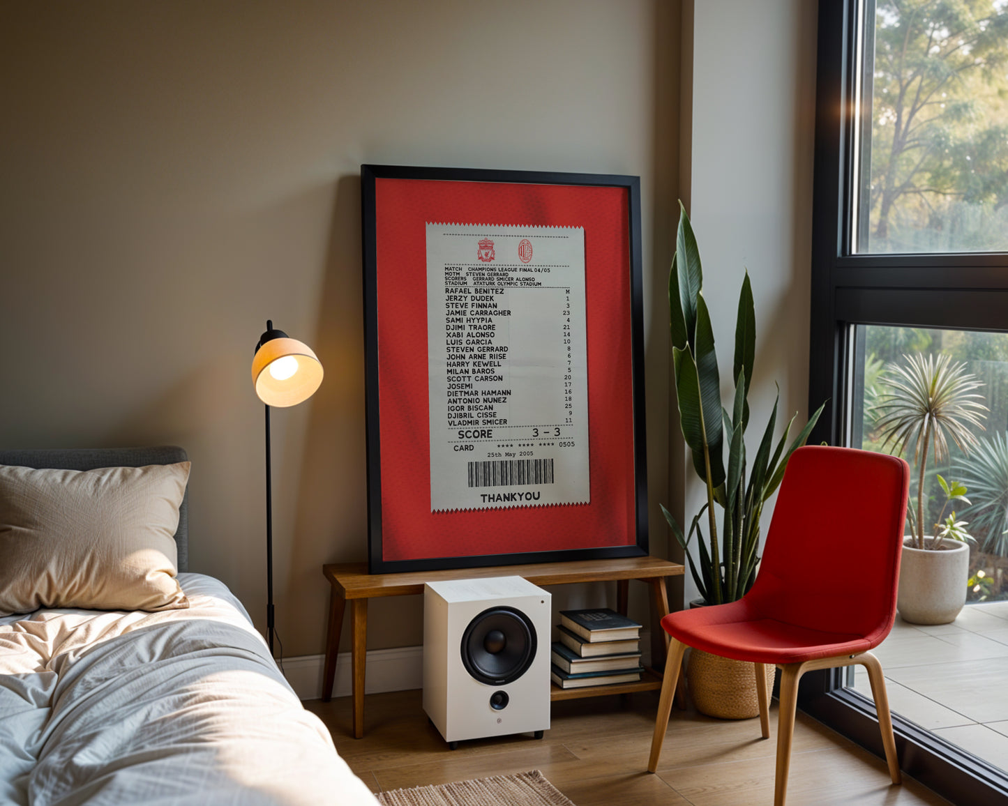 Liverpool 2005 UCL Final match receipt poster