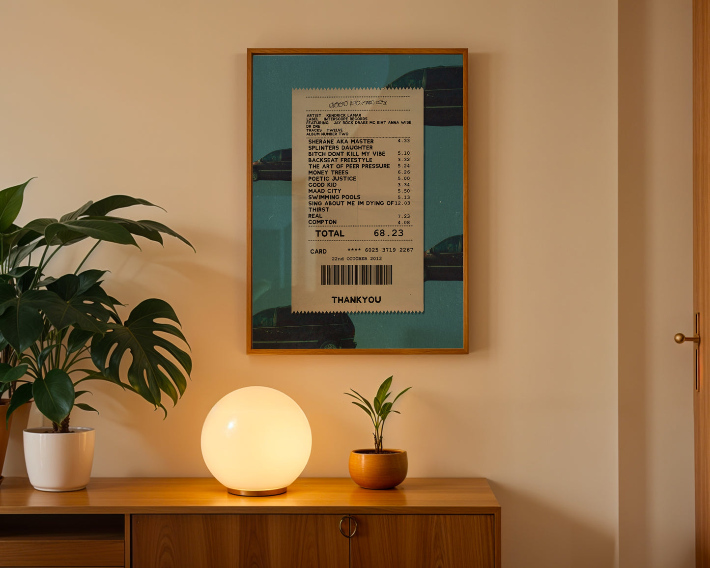 Kendrick Lamar MAAD City receipt poster