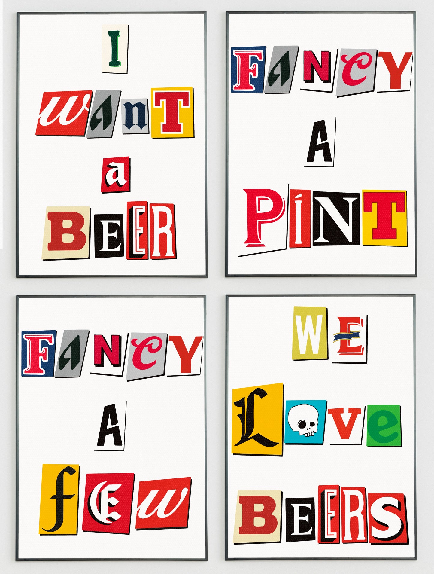 Beer letter cut outs poster
