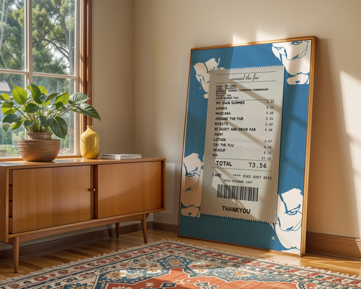 Deftones Around the Fur receipt poster