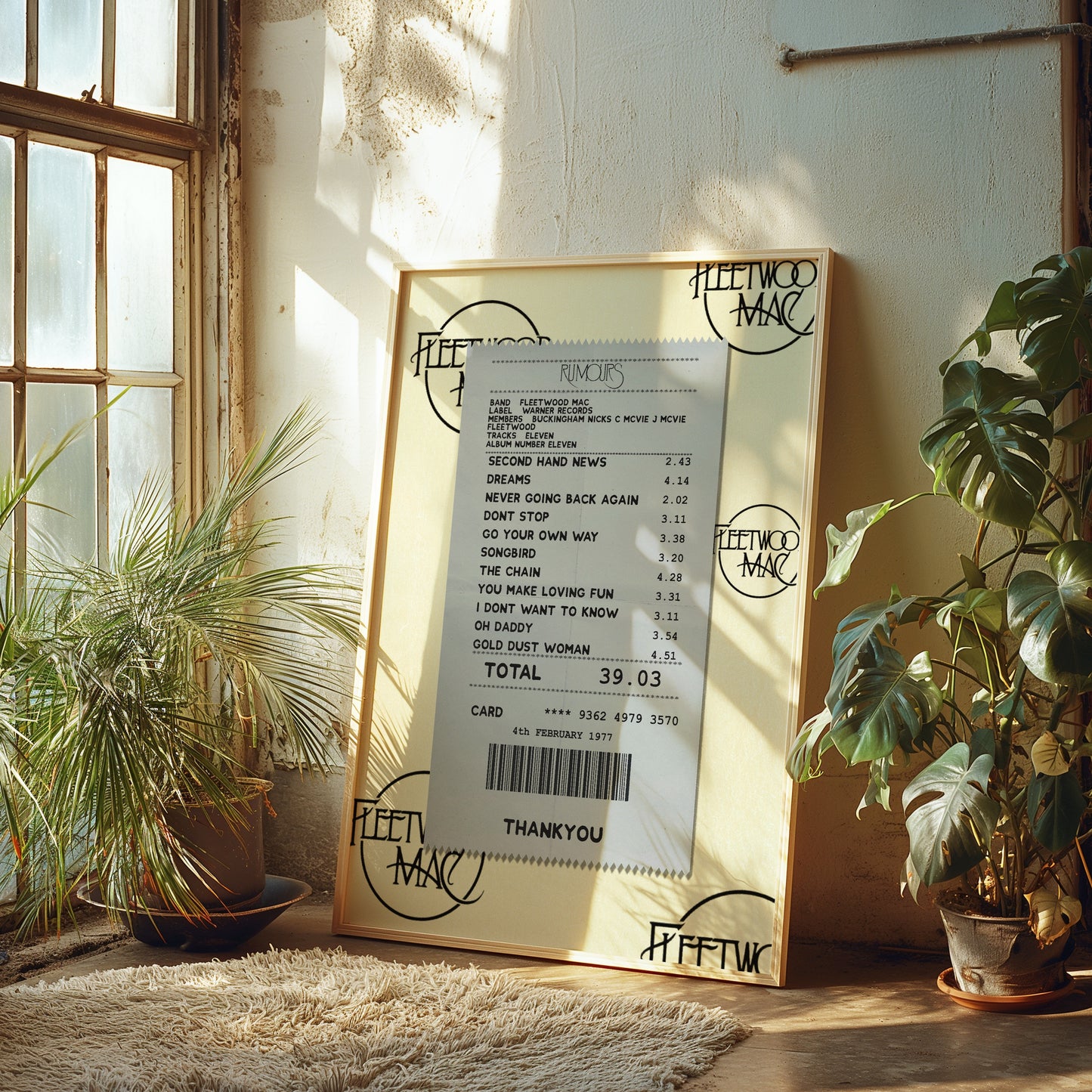 Fleetwood Mac Rumours receipt poster