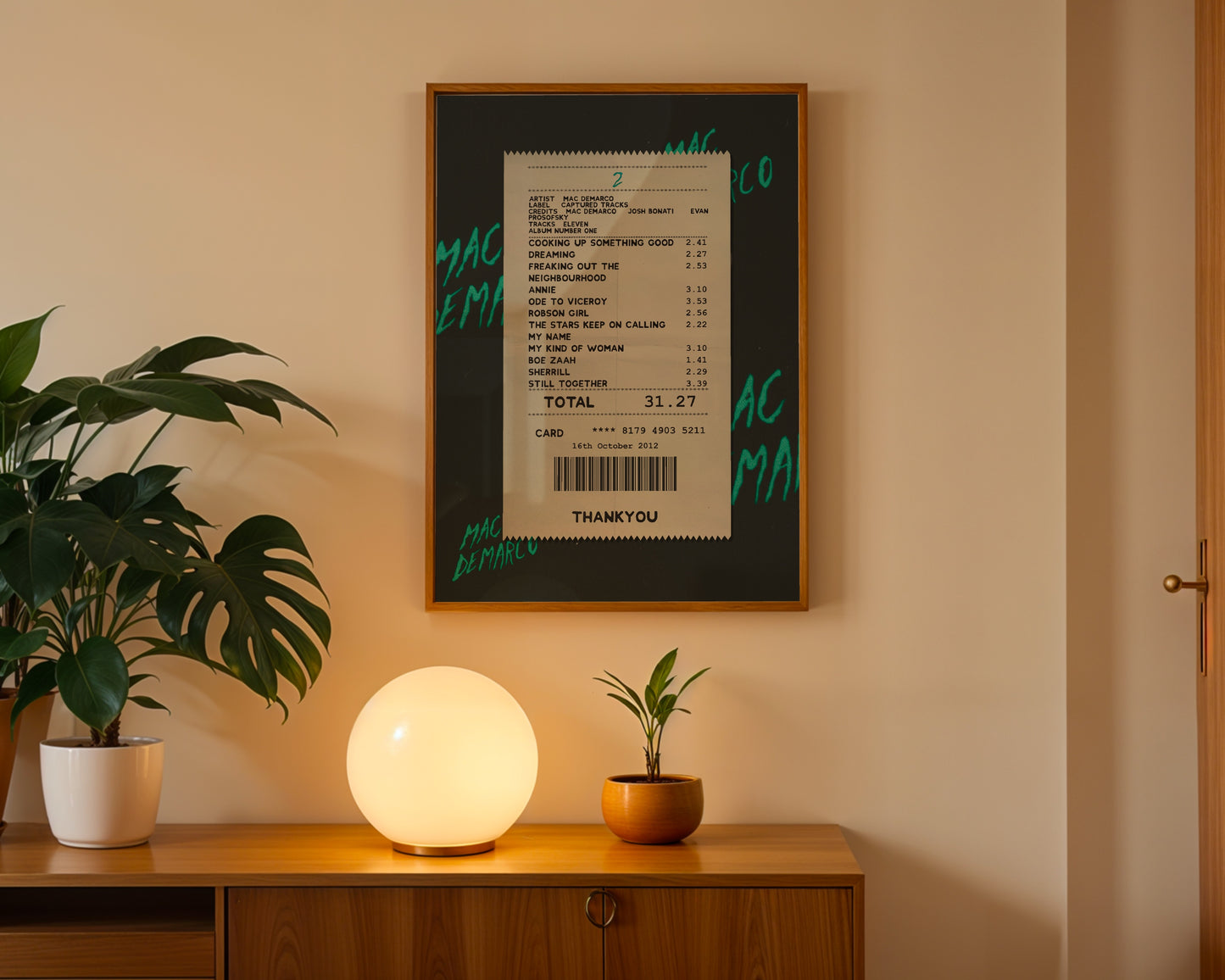 Mac DeMarco 2 receipt poster