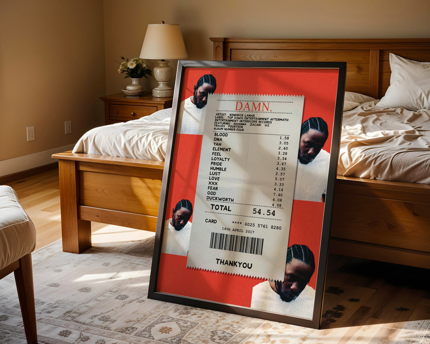 Kendrick Lamar Damn receipt poster
