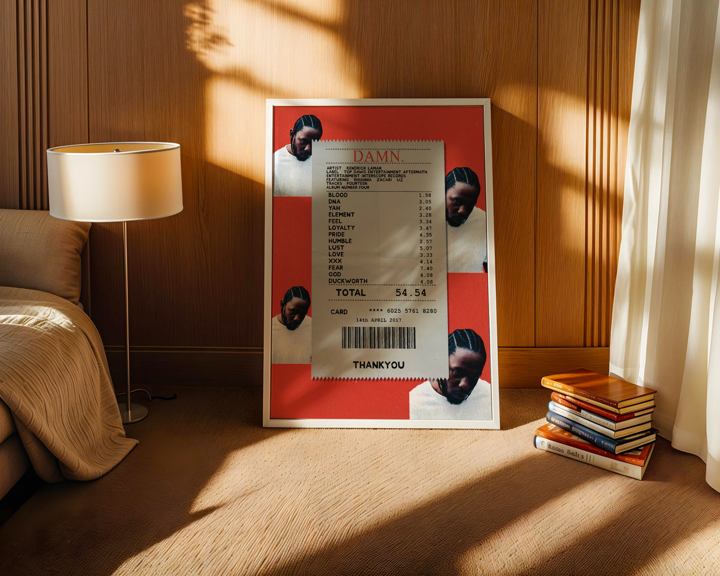 Kendrick Lamar Damn receipt poster