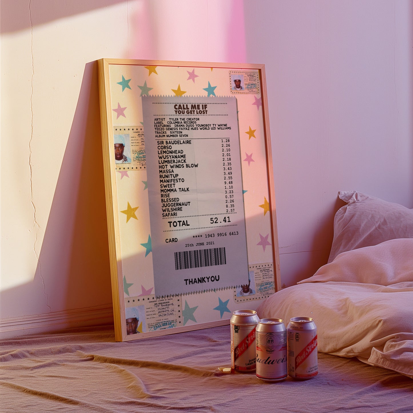 Tyler the Creator Call me if you get lost receipt poster