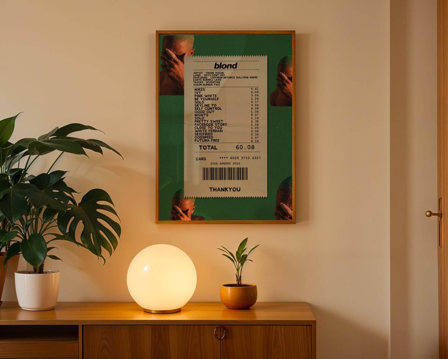 Frank Ocean Blonde receipt poster