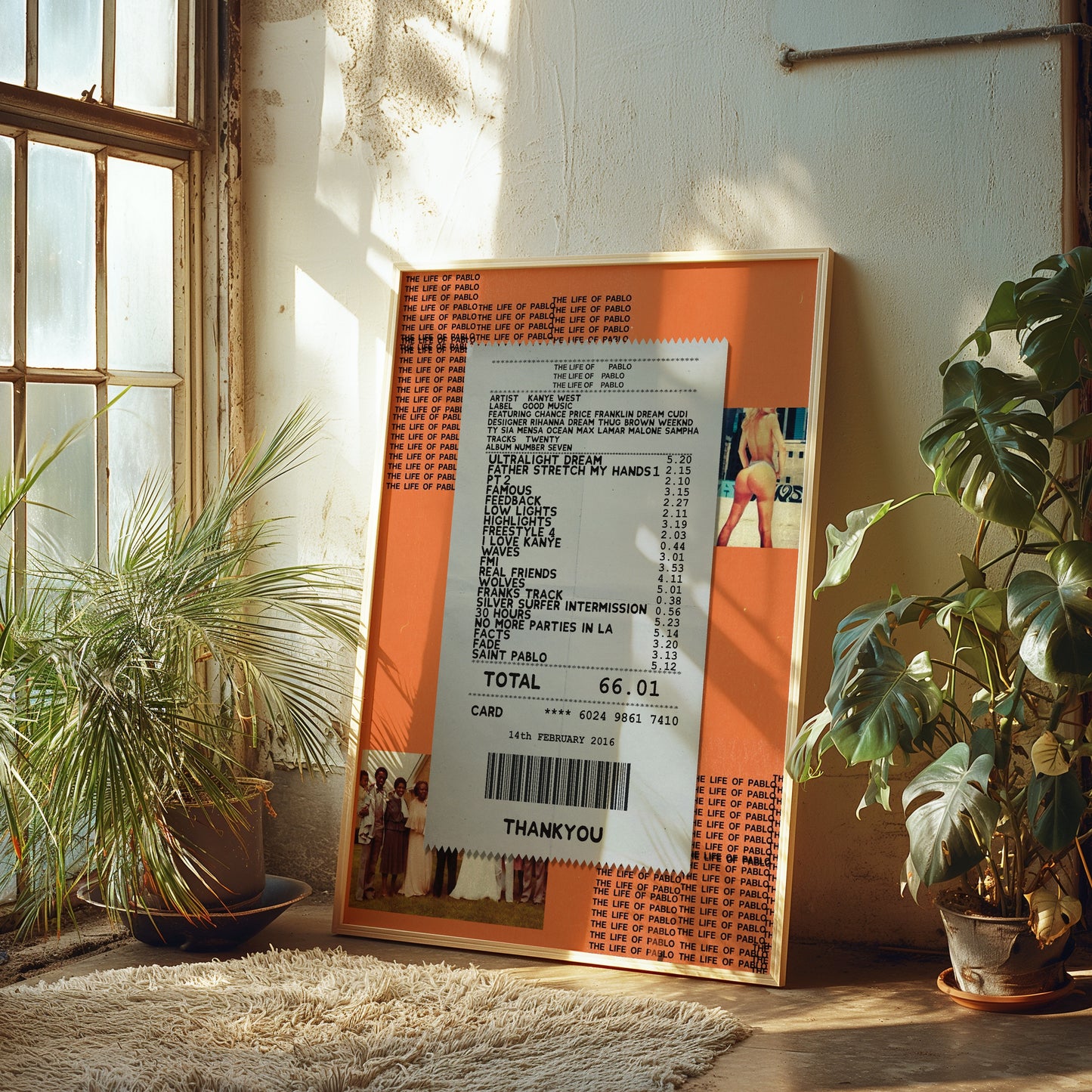 Kanye West Life of Pablo receipt poster