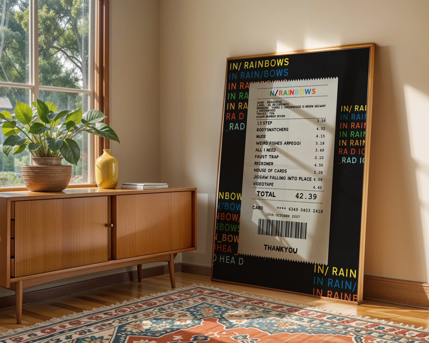 Radiohead In Rainbows receipt poster
