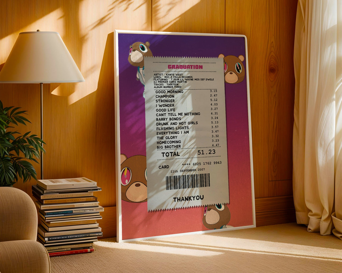 Kanye West Graduation receipt poster