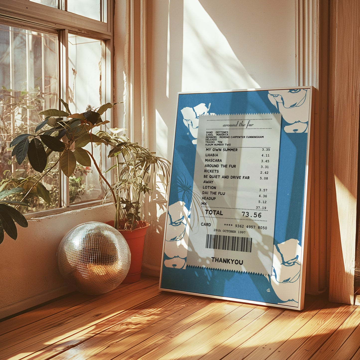 Deftones Around the Fur receipt poster