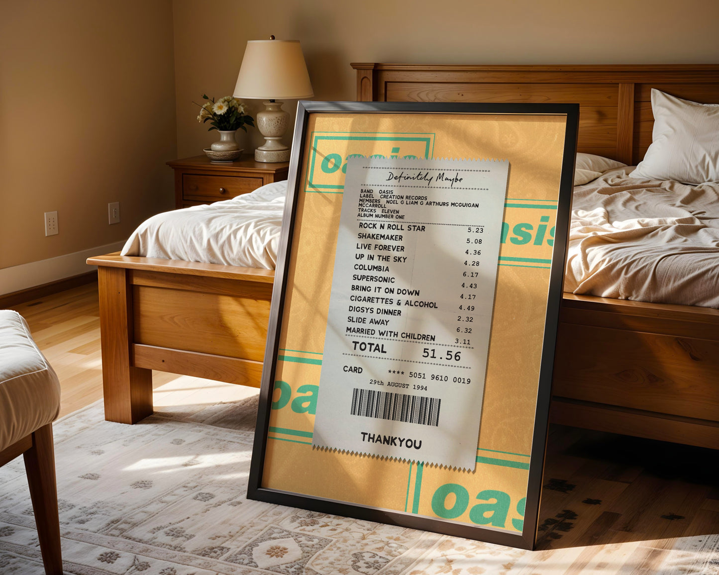 Oasis Definitely Maybe receipt poster