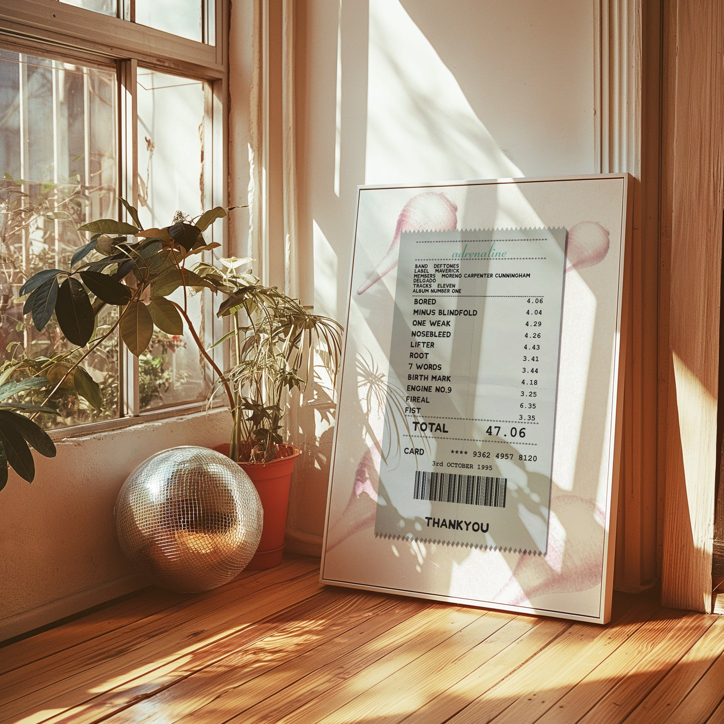Deftones Adrenaline receipt poster