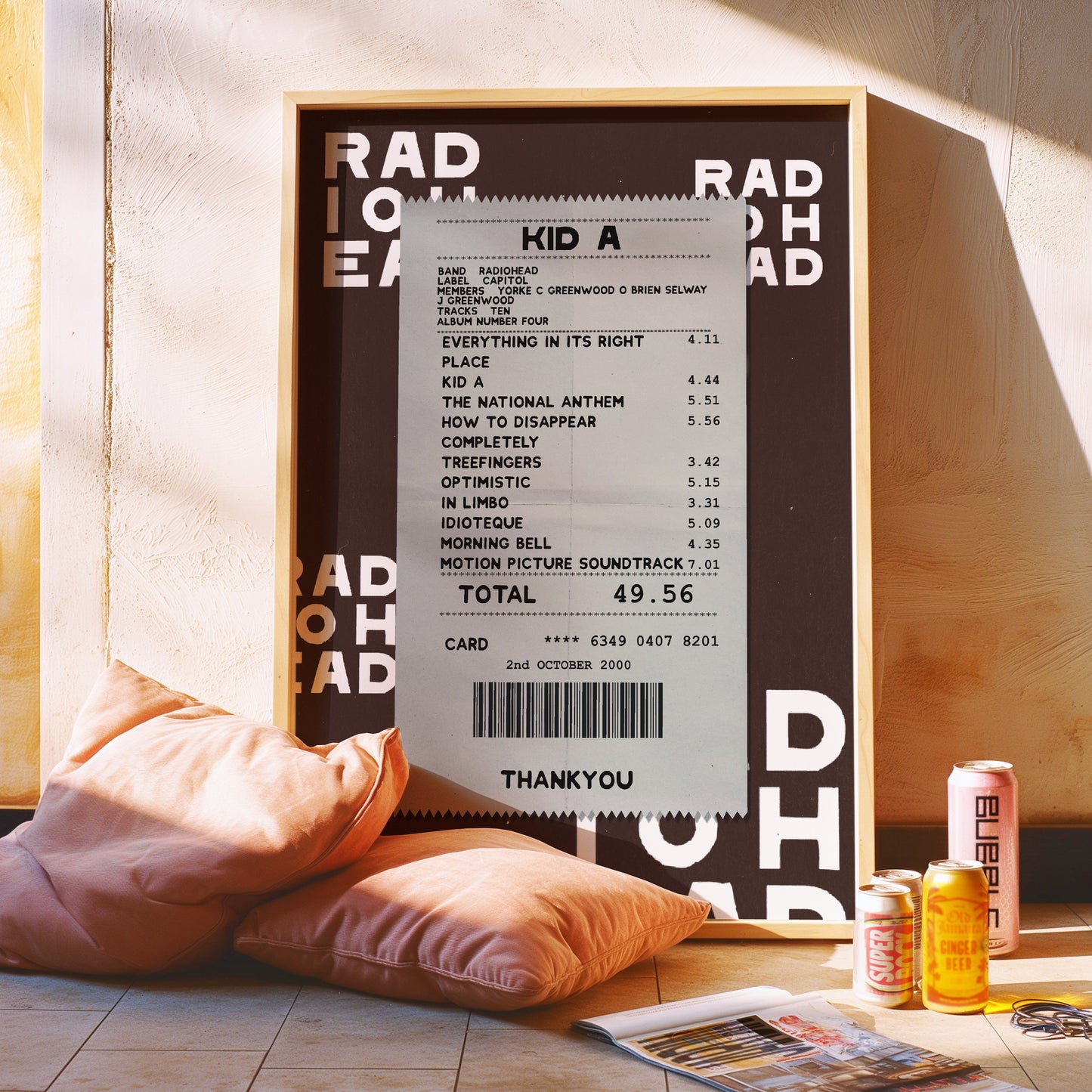Radiohead Kid A receipt poster