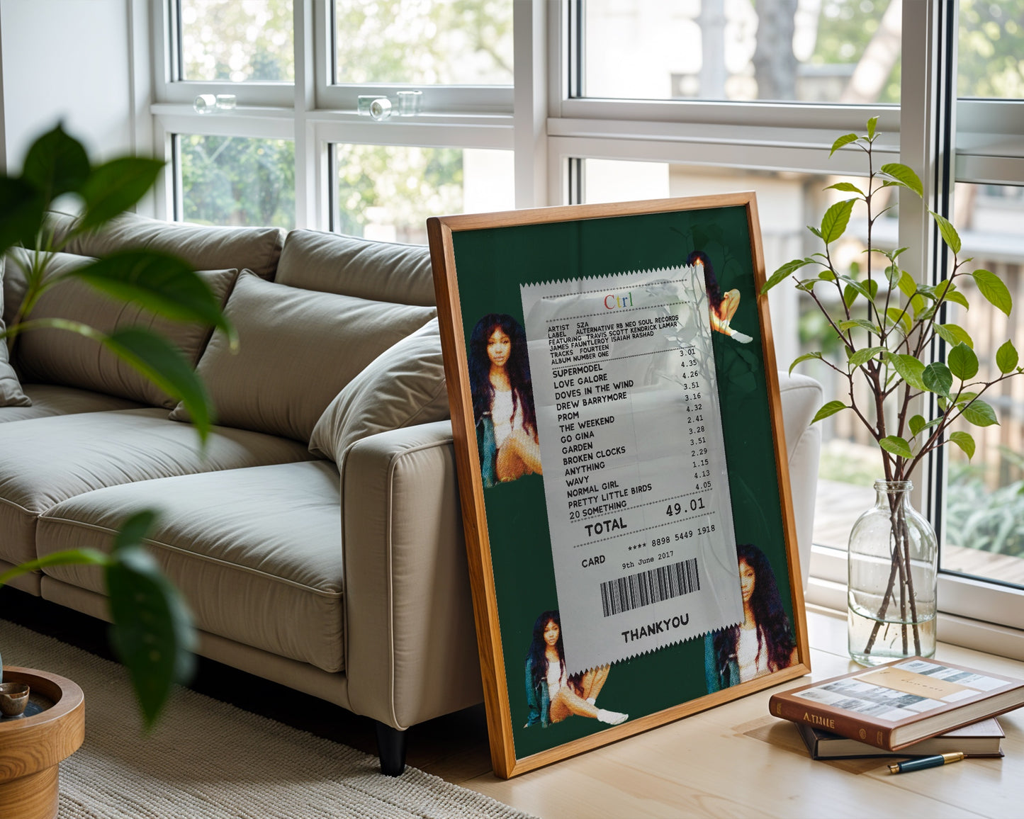 SZA Ctrl receipt poster