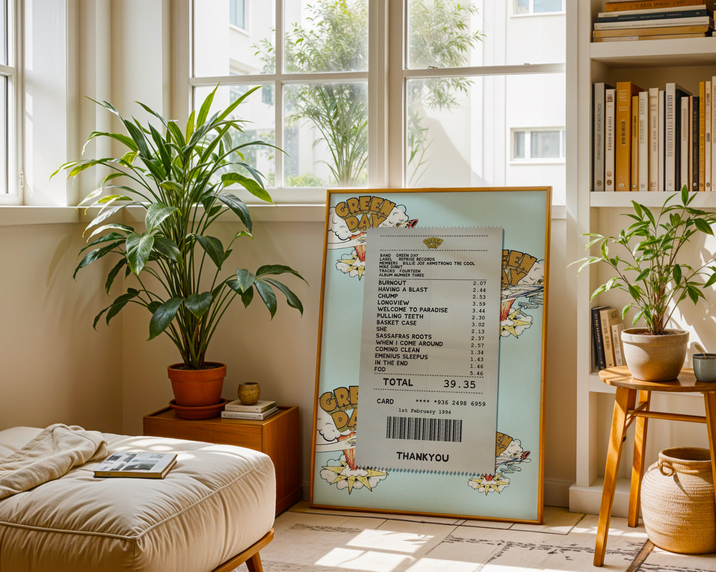 Green Day Dookie receipt poster