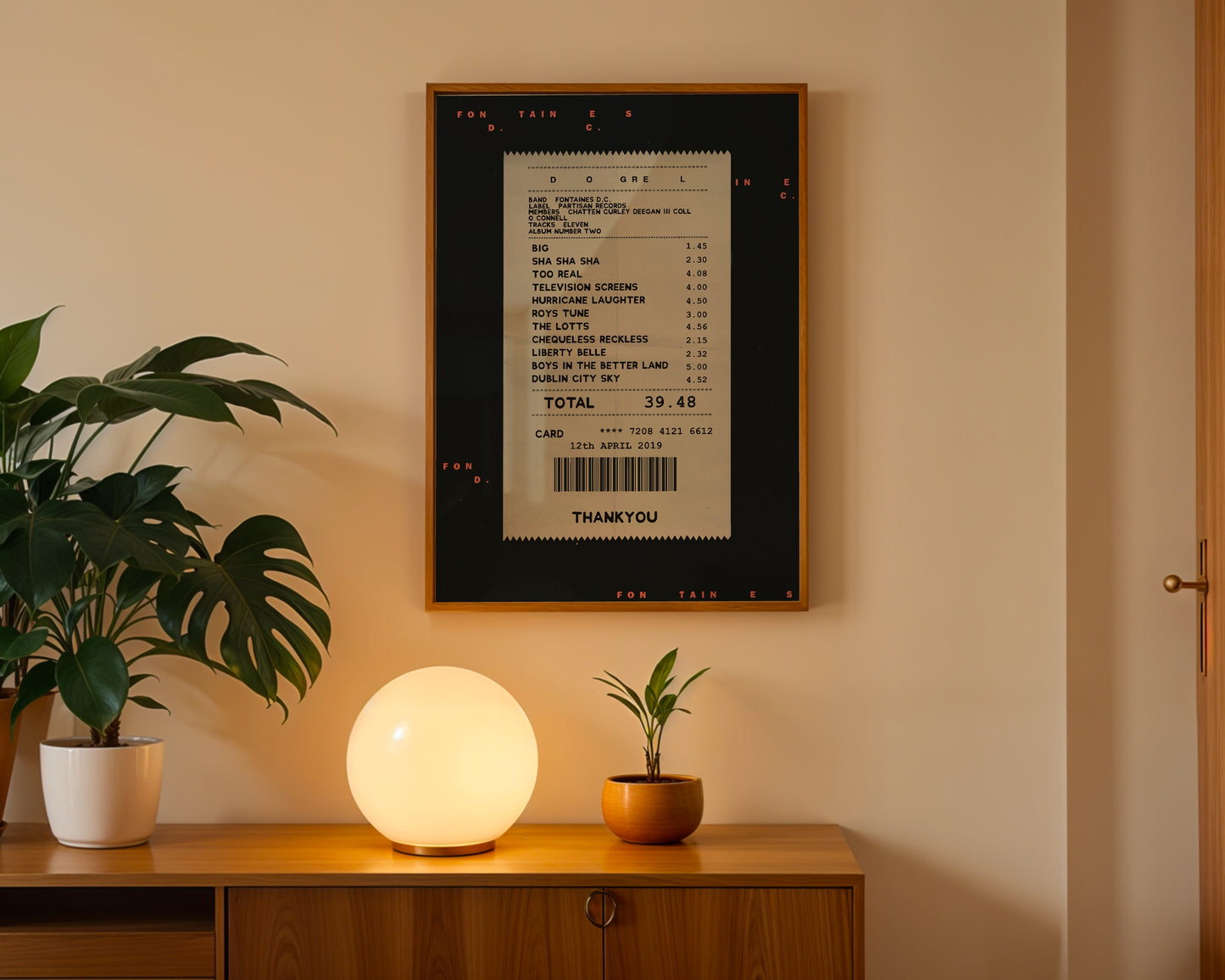 Fontaines D.C. Dogrel receipt poster