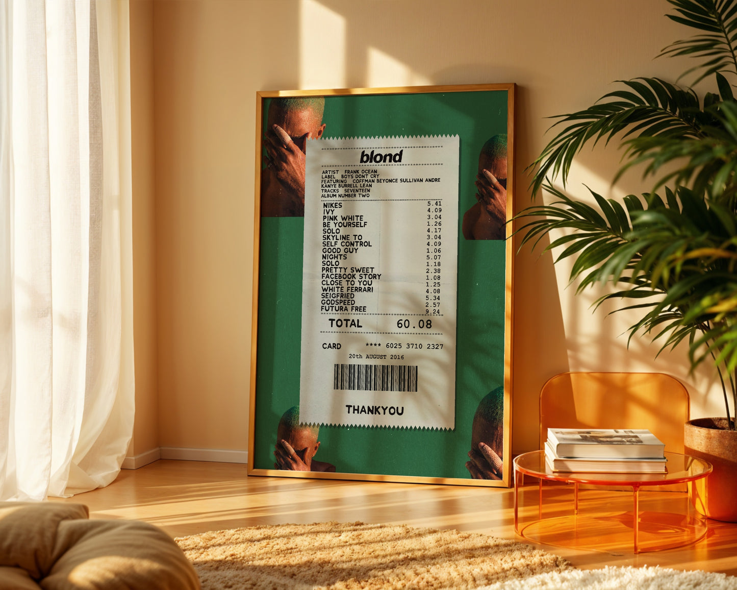 Frank Ocean Blonde receipt poster