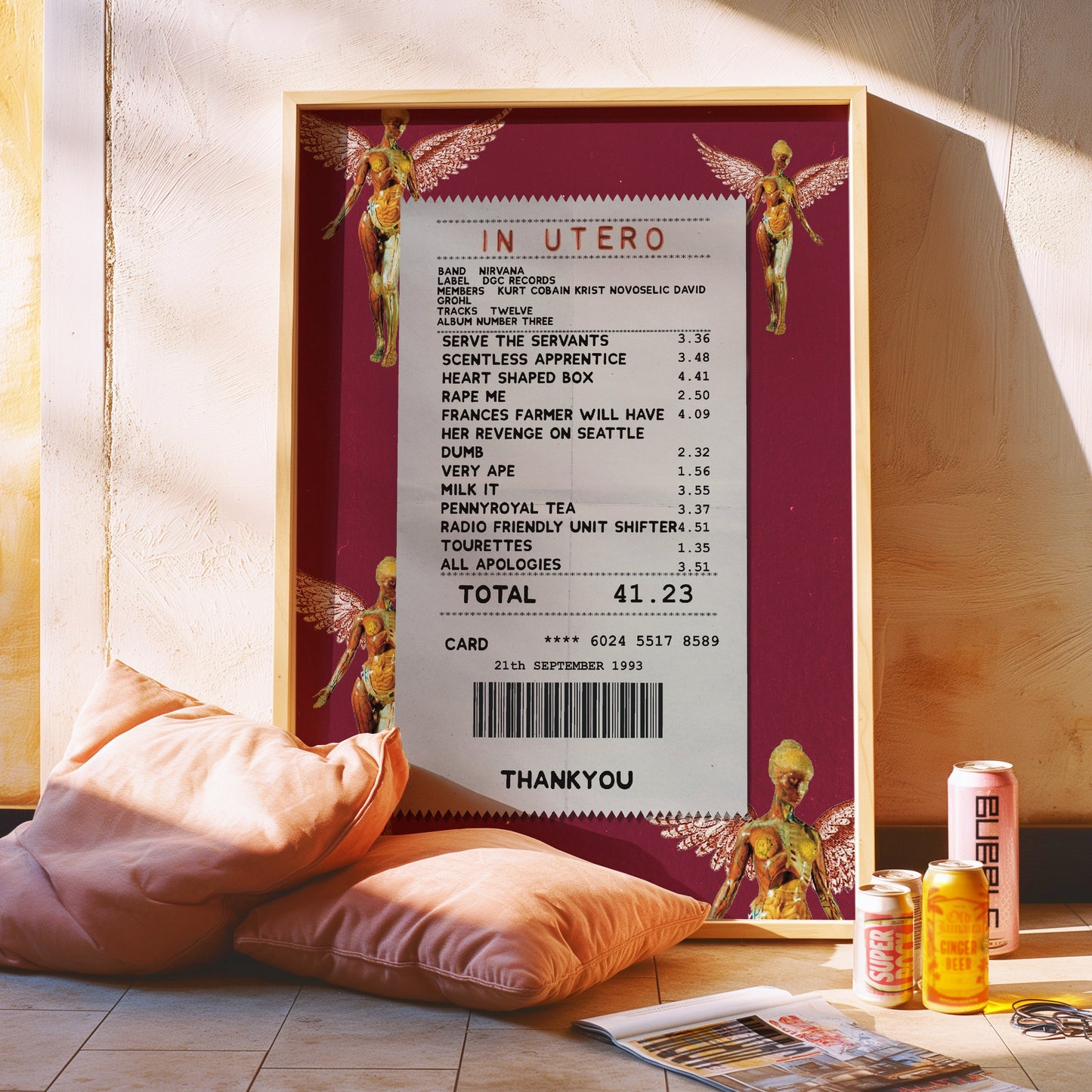 Nirvana In Utero receipt poster