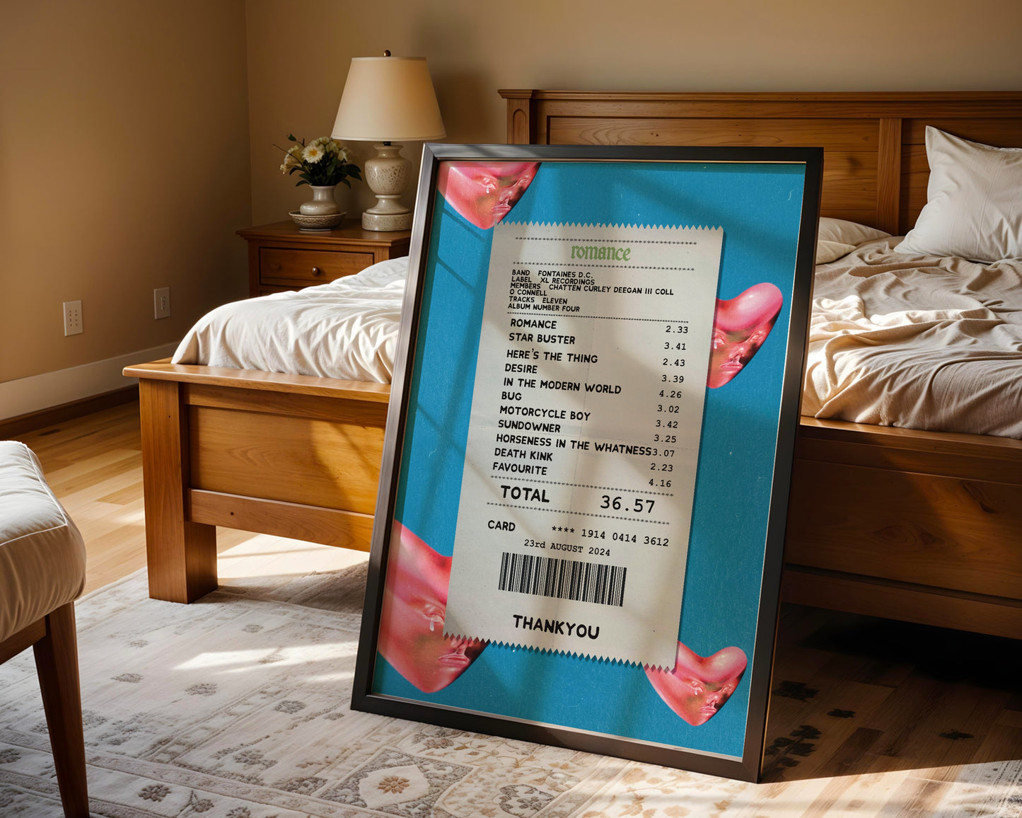 Fontaines D.C. Romance Receipt poster