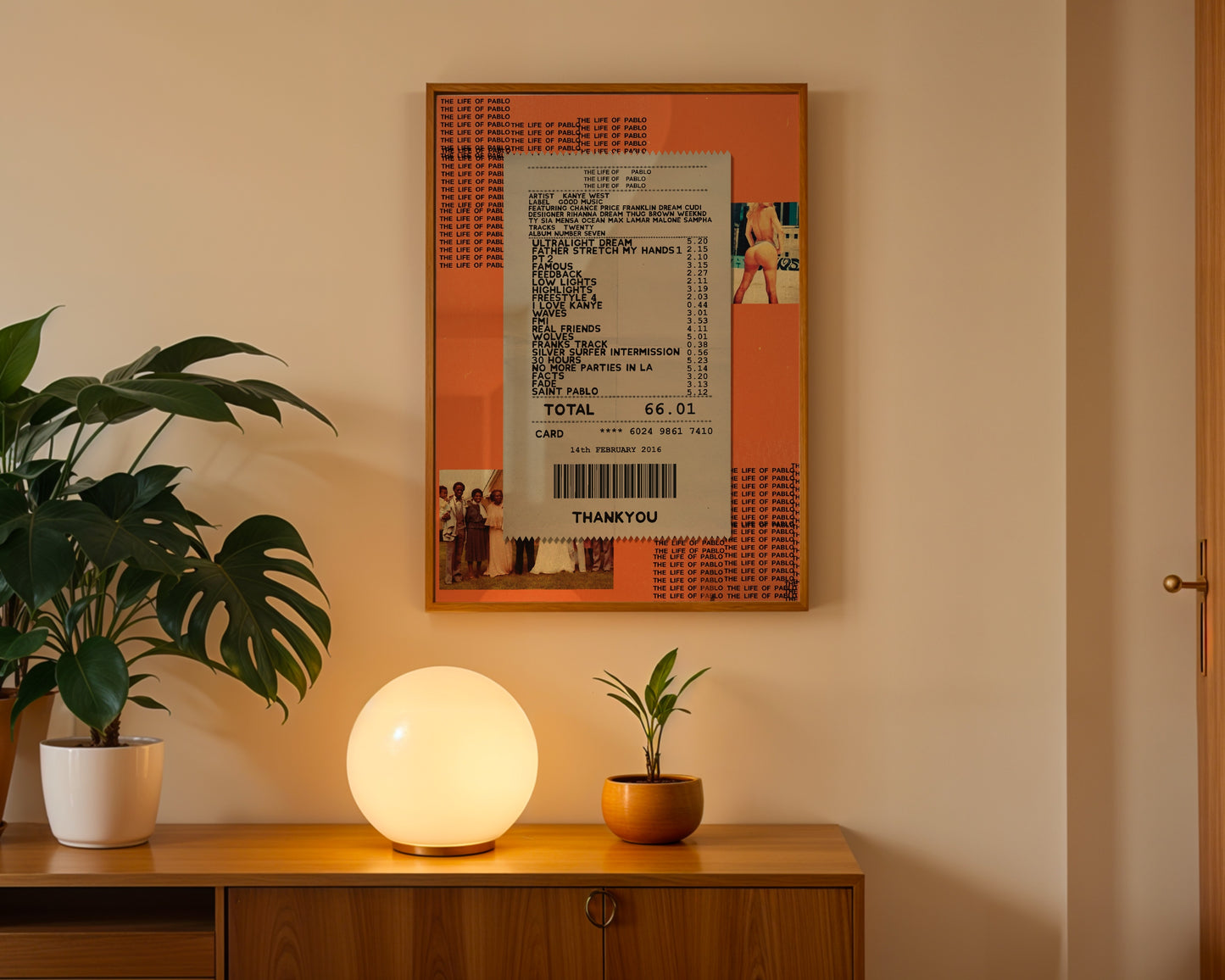 Kanye West Life of Pablo receipt poster