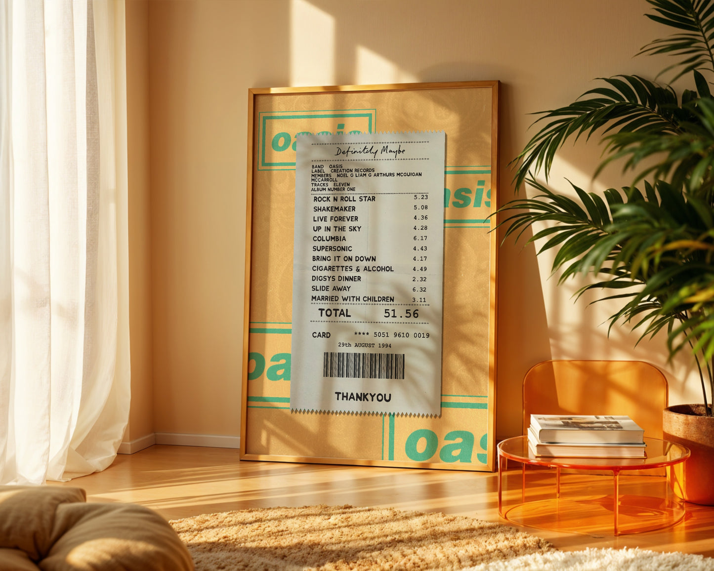 Oasis Definitely Maybe receipt poster