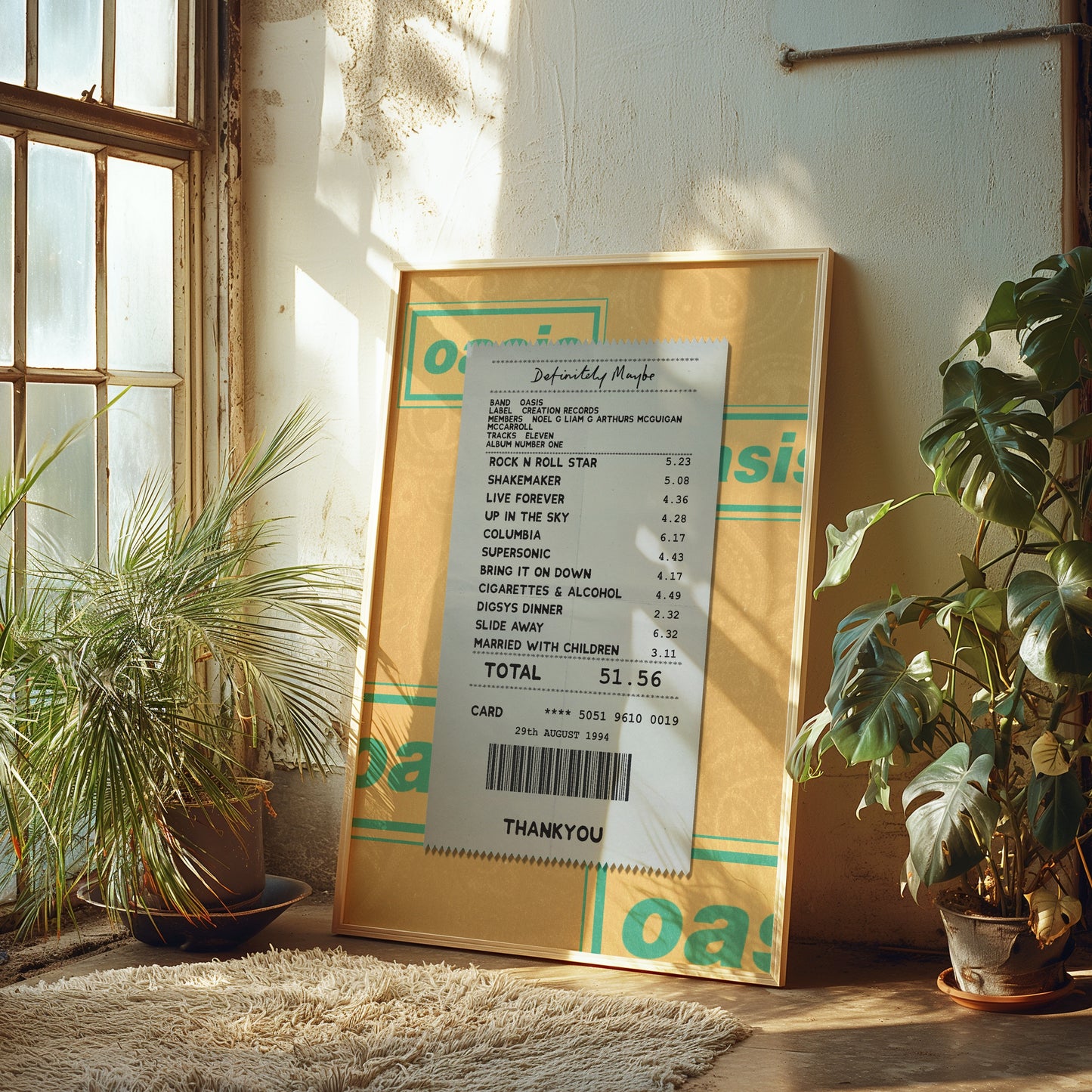 Oasis Definitely Maybe receipt poster
