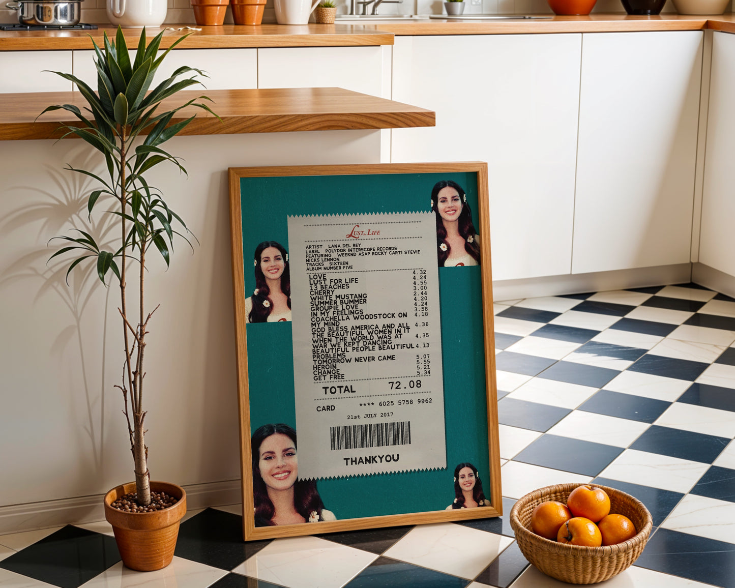 Lana Del Rey Lust for Life receipt poster