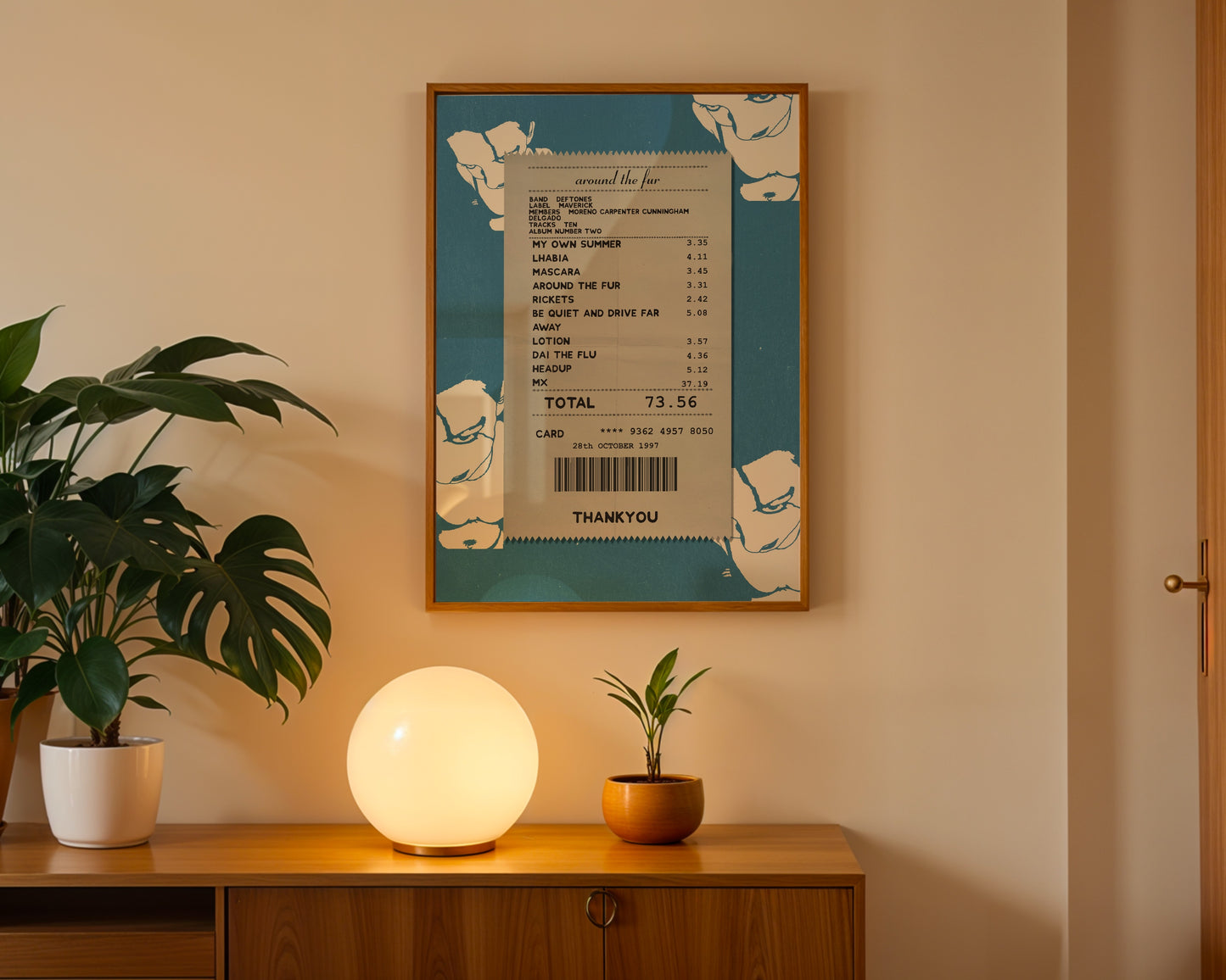 Deftones Around the Fur receipt poster