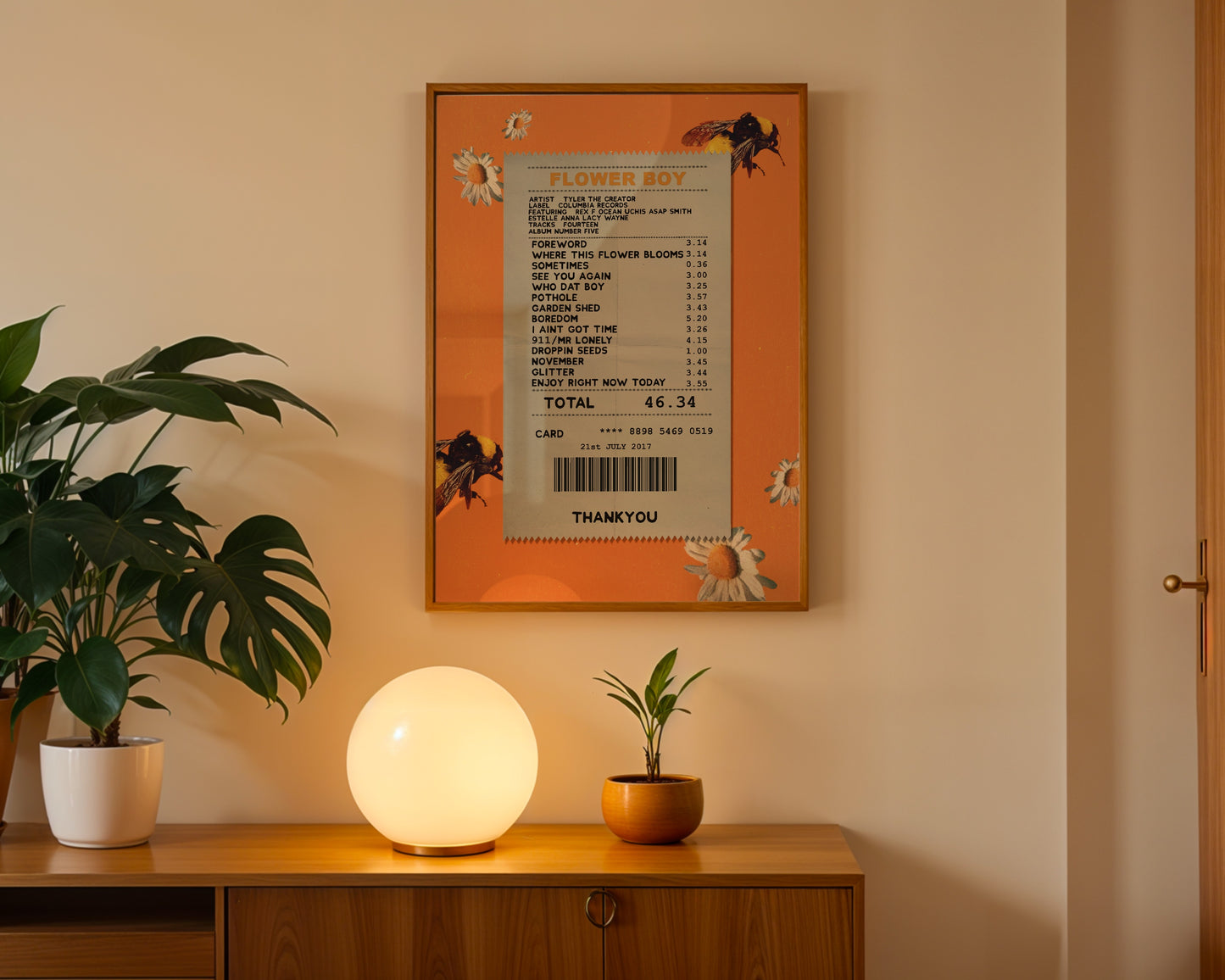 Tyler the Creator Flower Boy receipt poster
