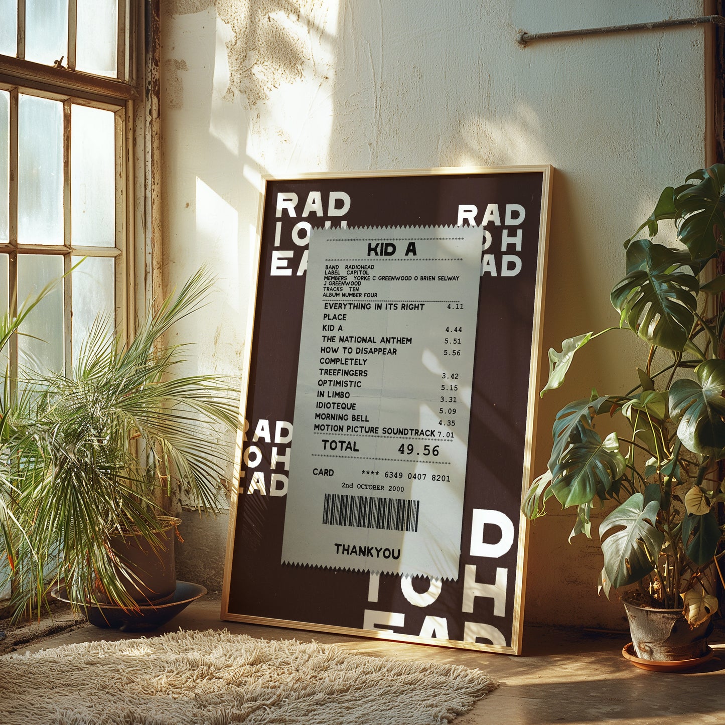 Radiohead Kid A receipt poster