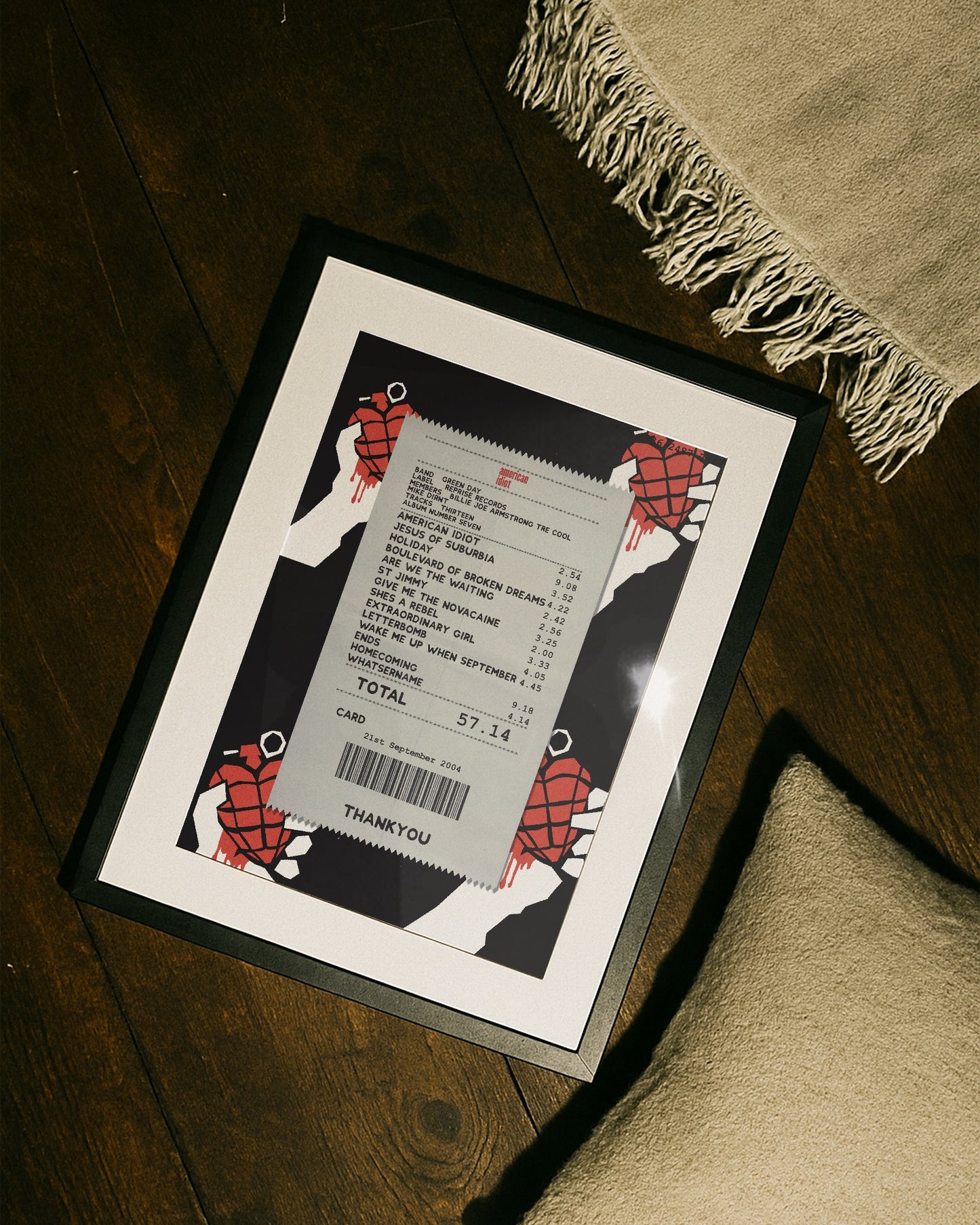 Green Day American Idiot receipt poster