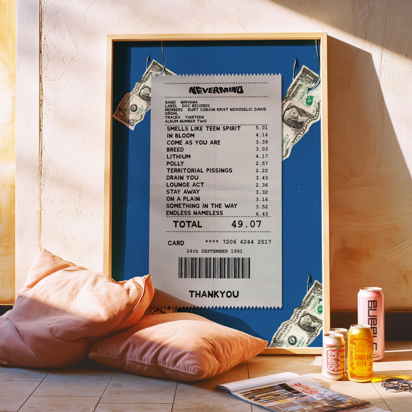 Nirvana Nevermind receipt poster