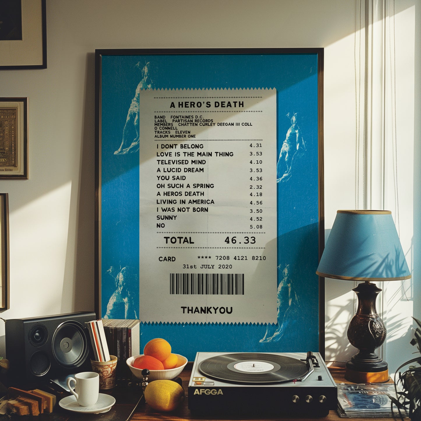 Fontaines D.C. Hero’s Death receipt poster