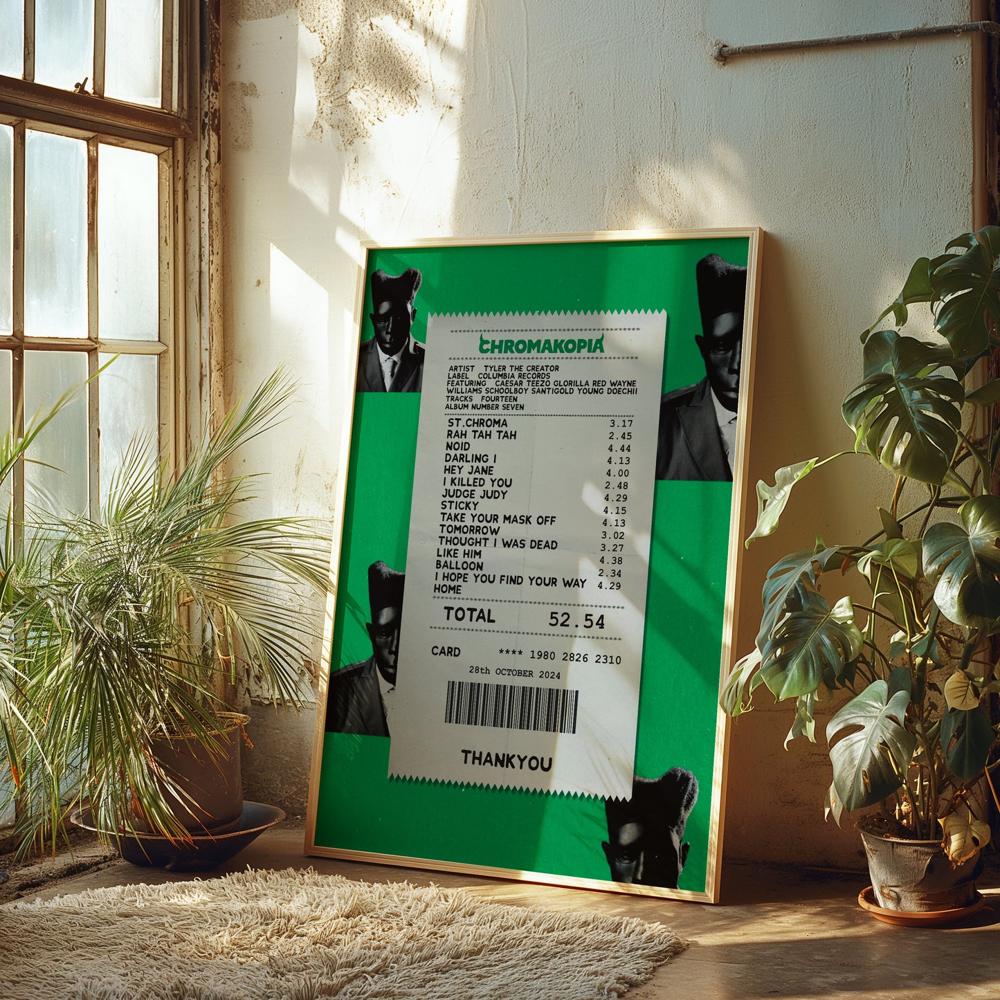 Tyler the Creator Chromakopia receipt poster