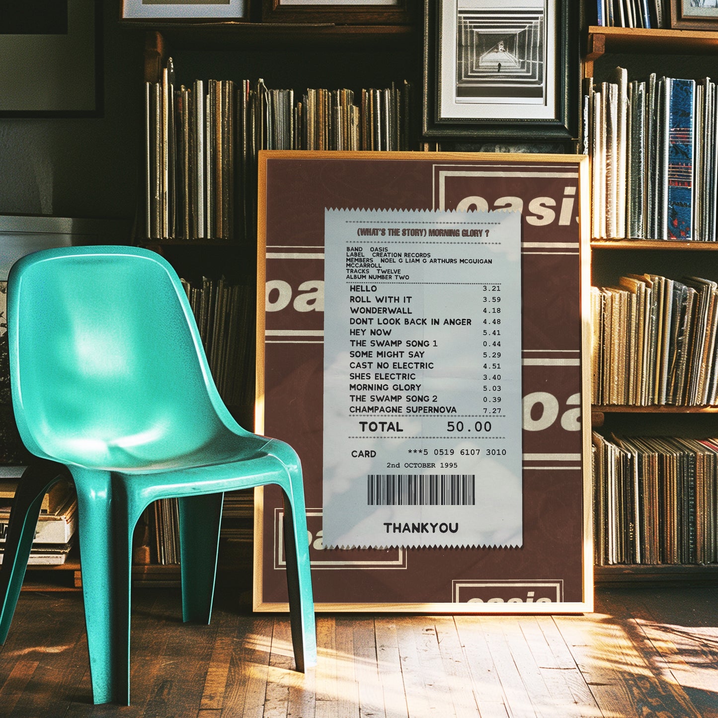 Oasis Morning Glory receipt poster