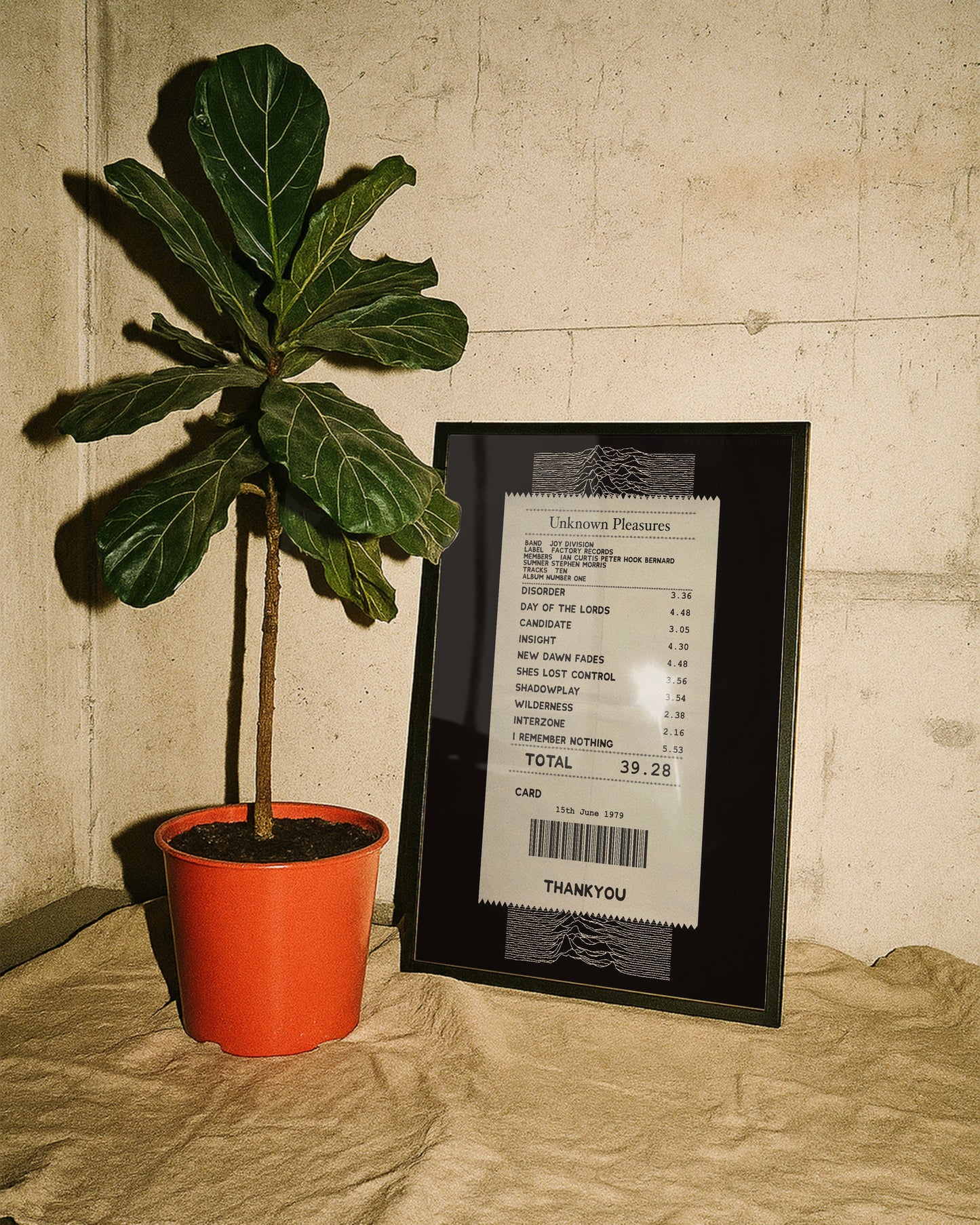 Joy Division Unknown Pleasures receipt poster