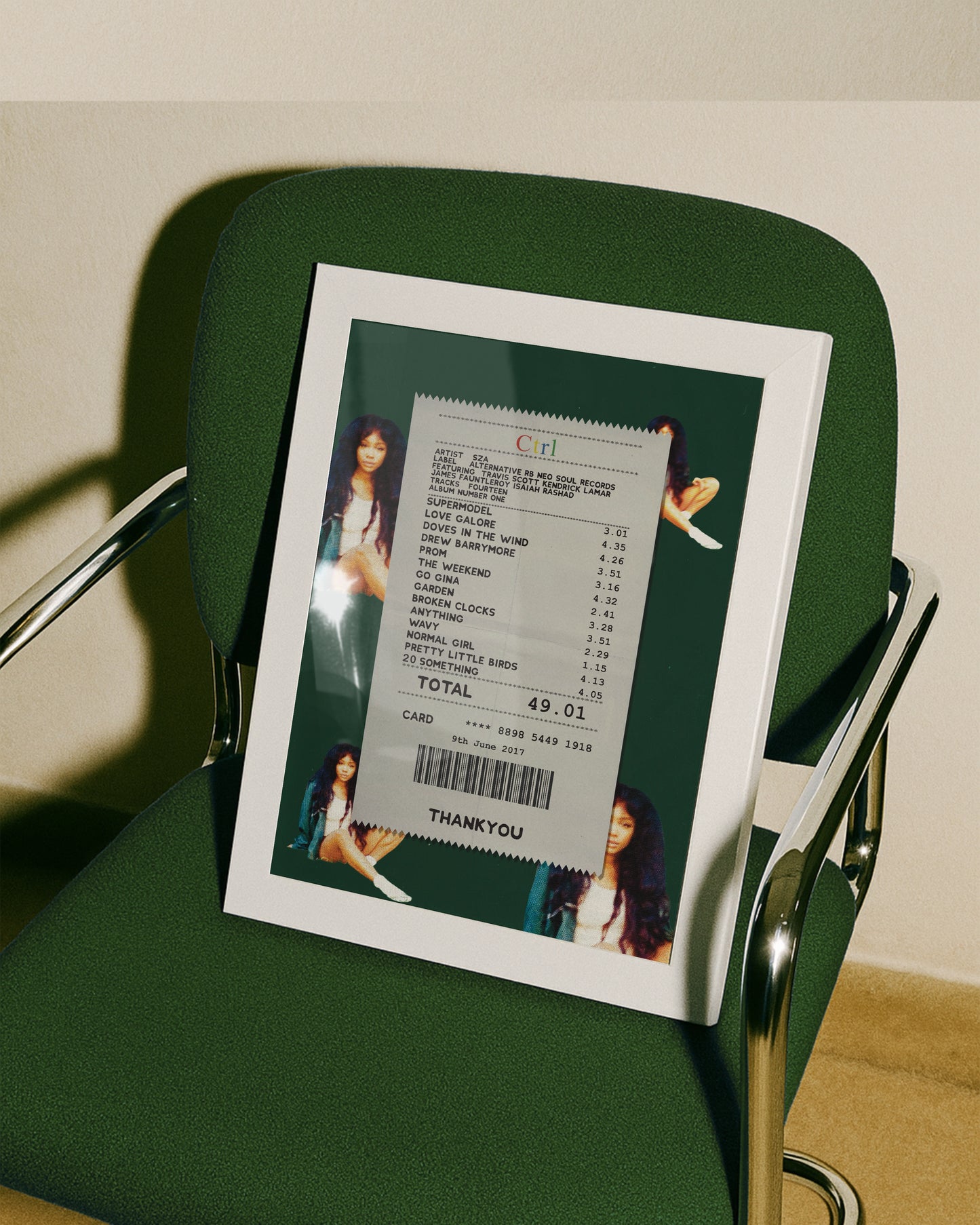 SZA Ctrl receipt poster