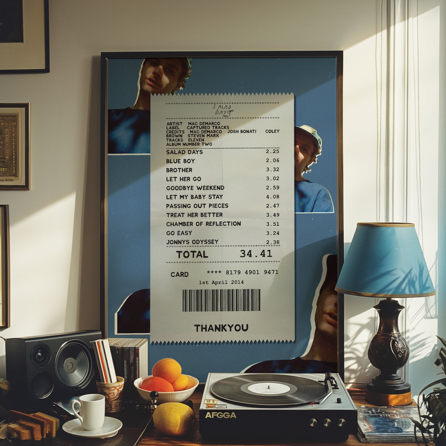 Mac DeMarco Salad Days receipt poster