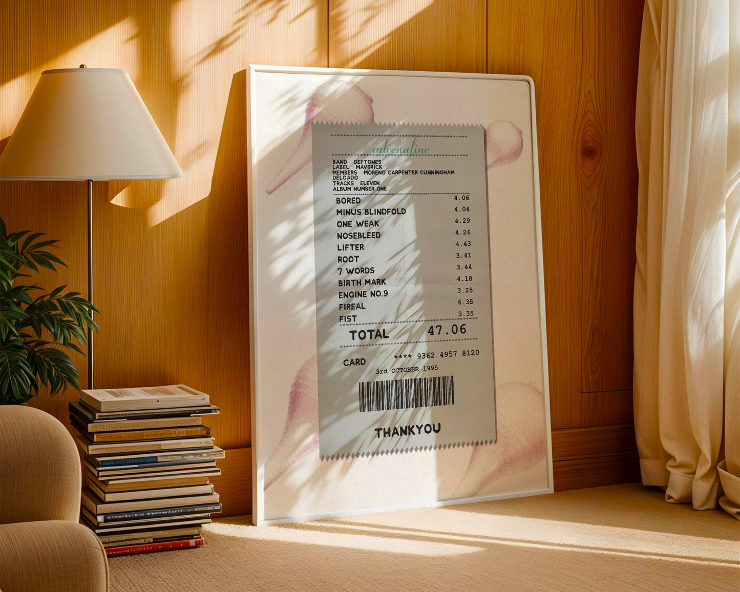 Deftones Adrenaline receipt poster