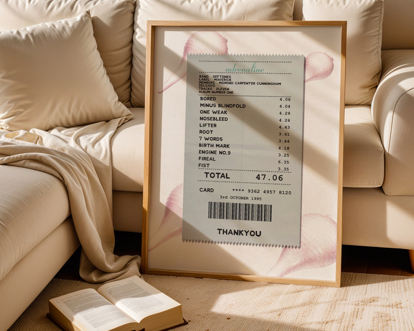 Deftones Adrenaline receipt poster