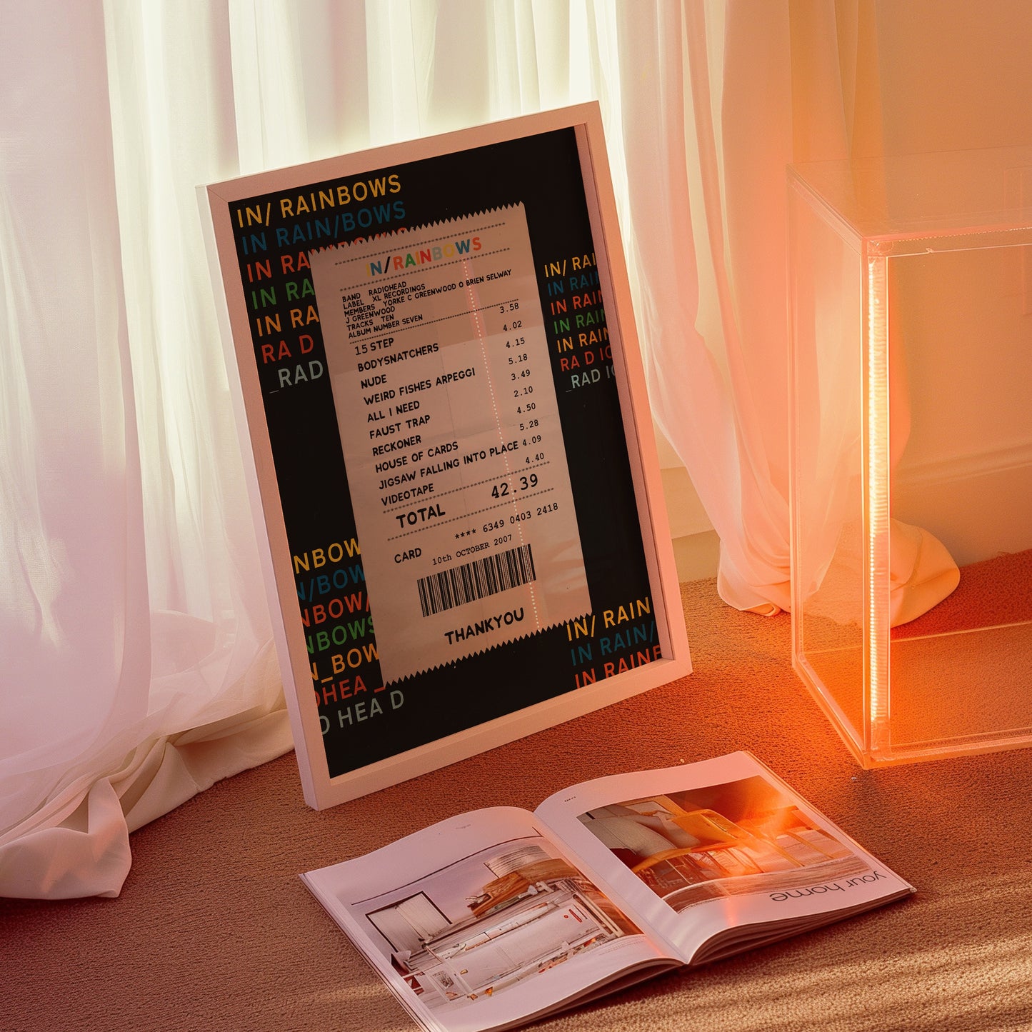 Radiohead In Rainbows receipt poster