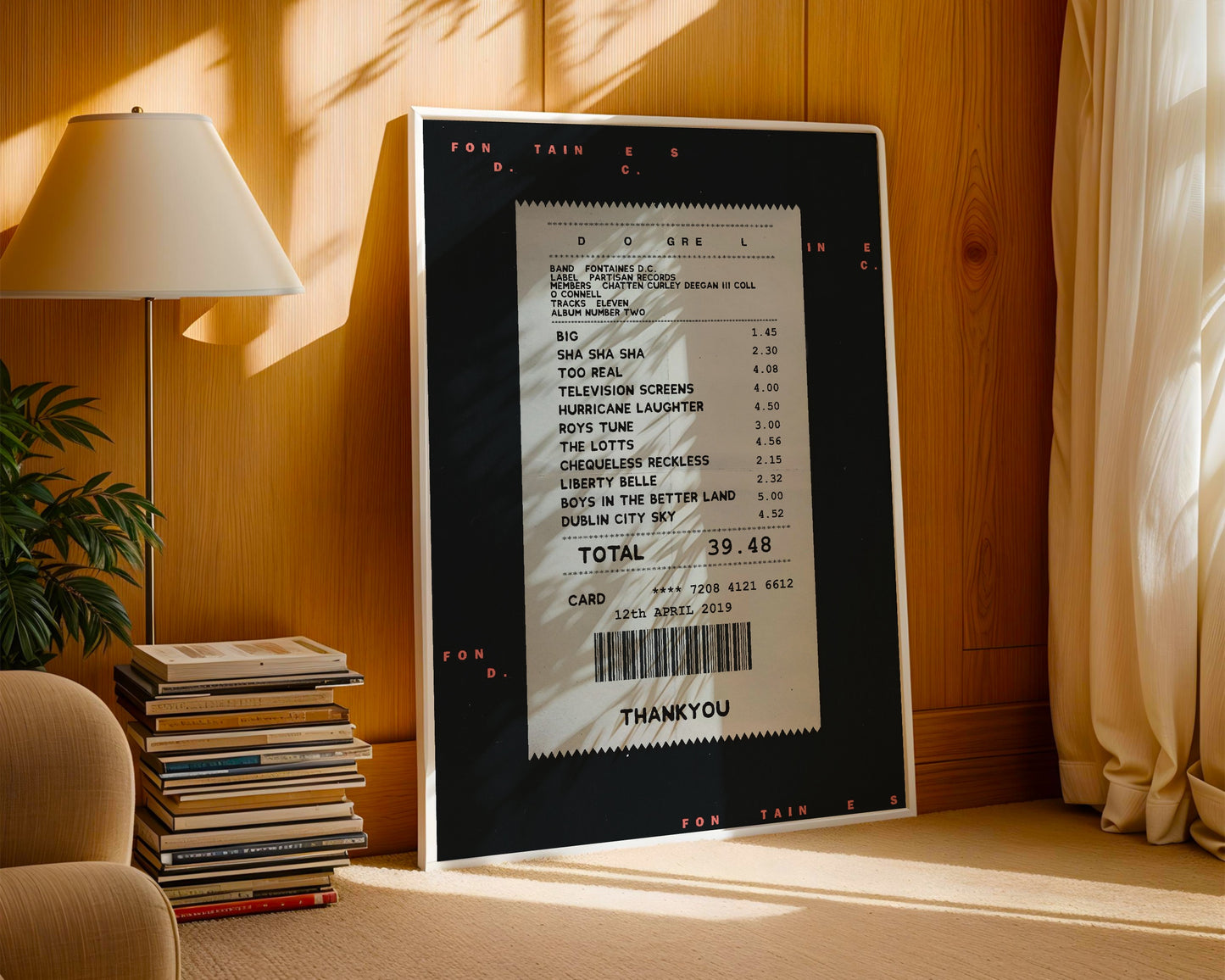 Fontaines D.C. Dogrel receipt poster