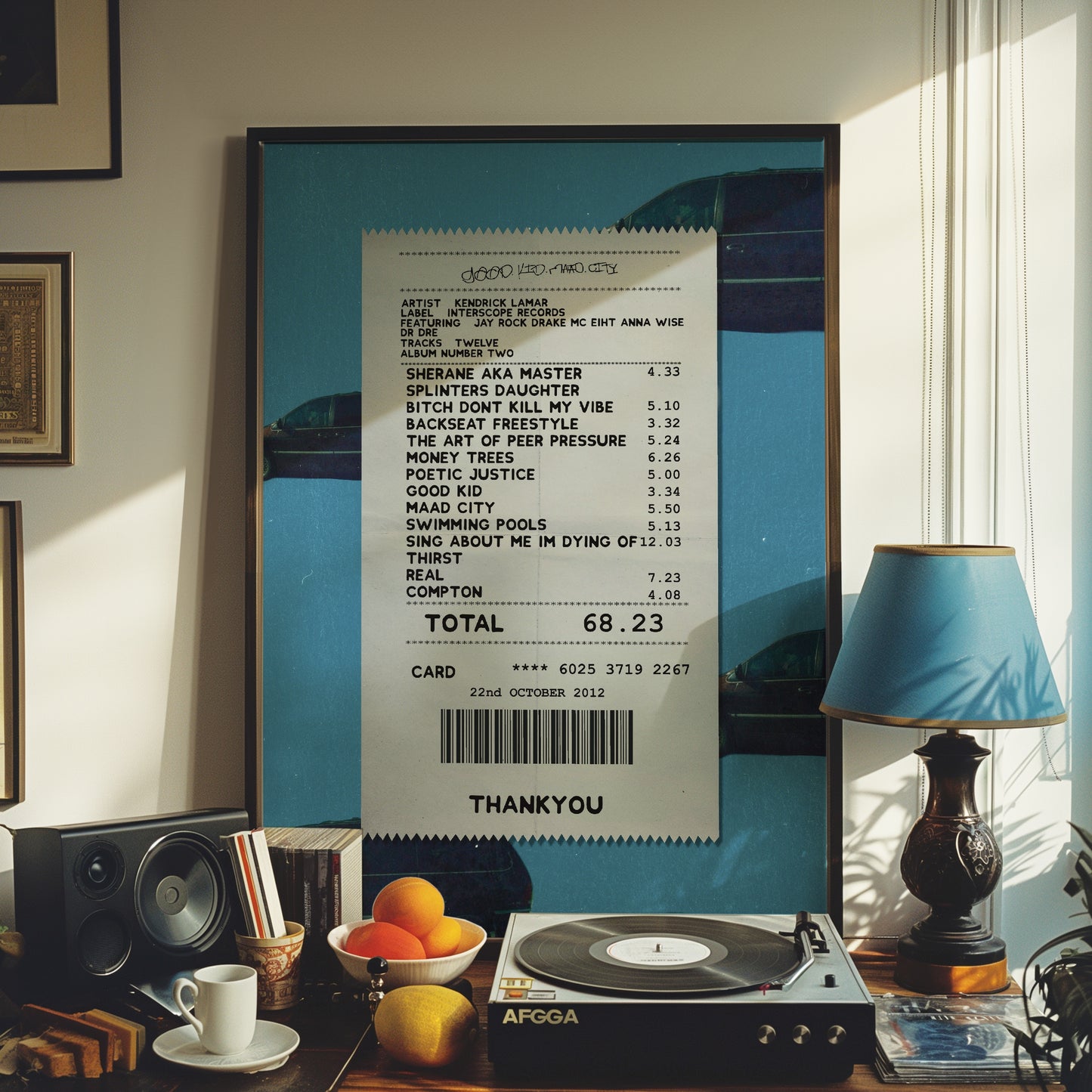 Kendrick Lamar MAAD City receipt poster