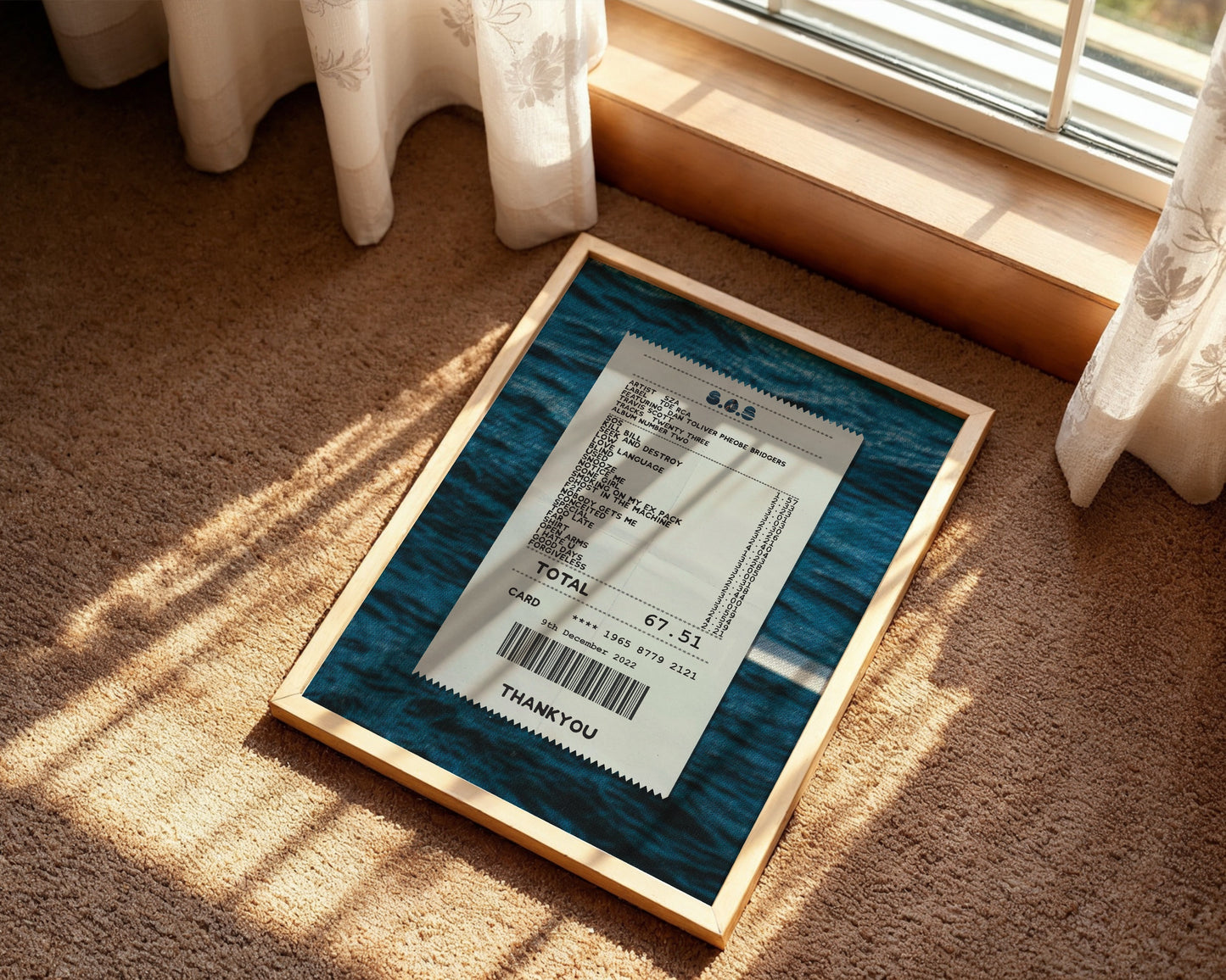 SZA S.O.S receipt poster