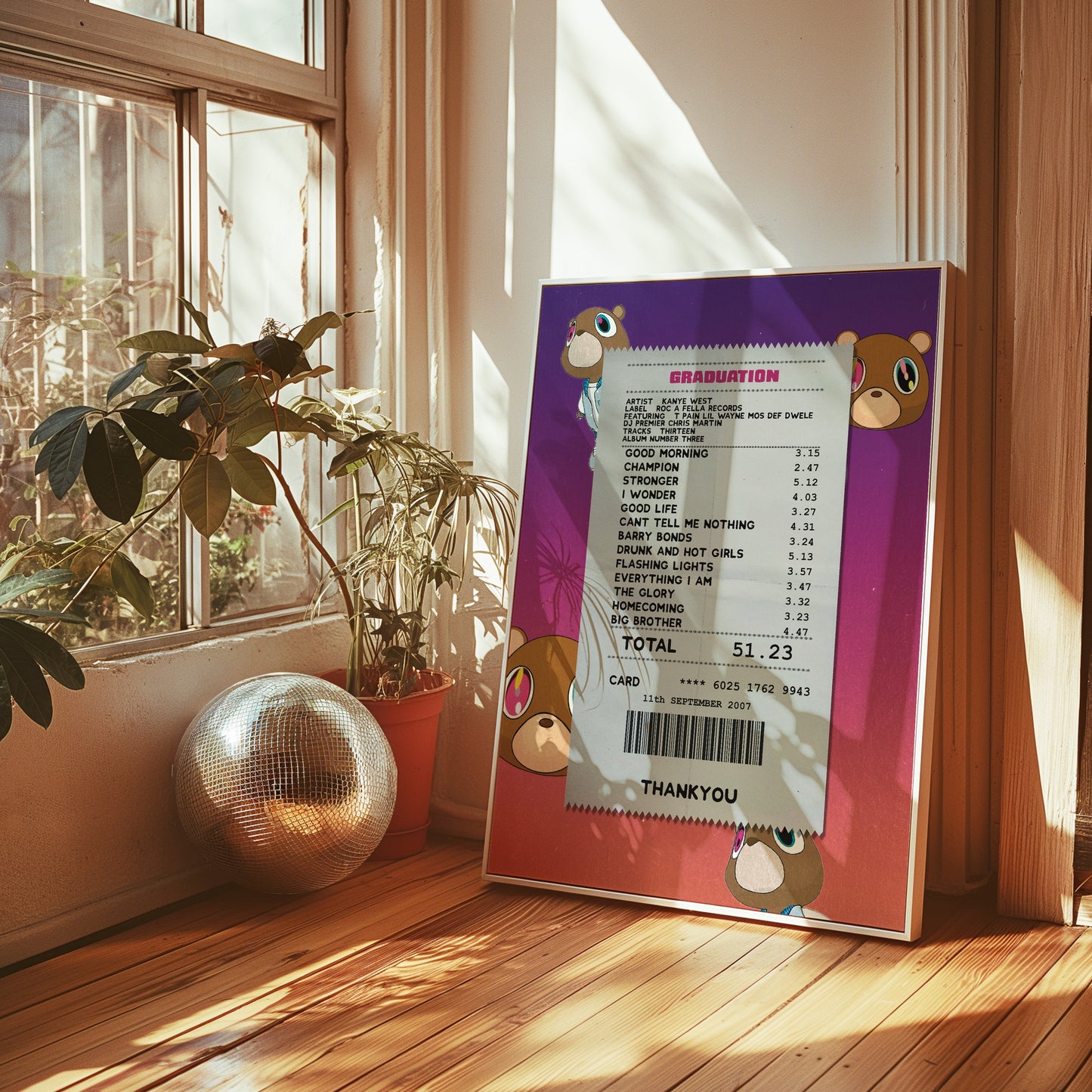 Kanye West Graduation receipt poster