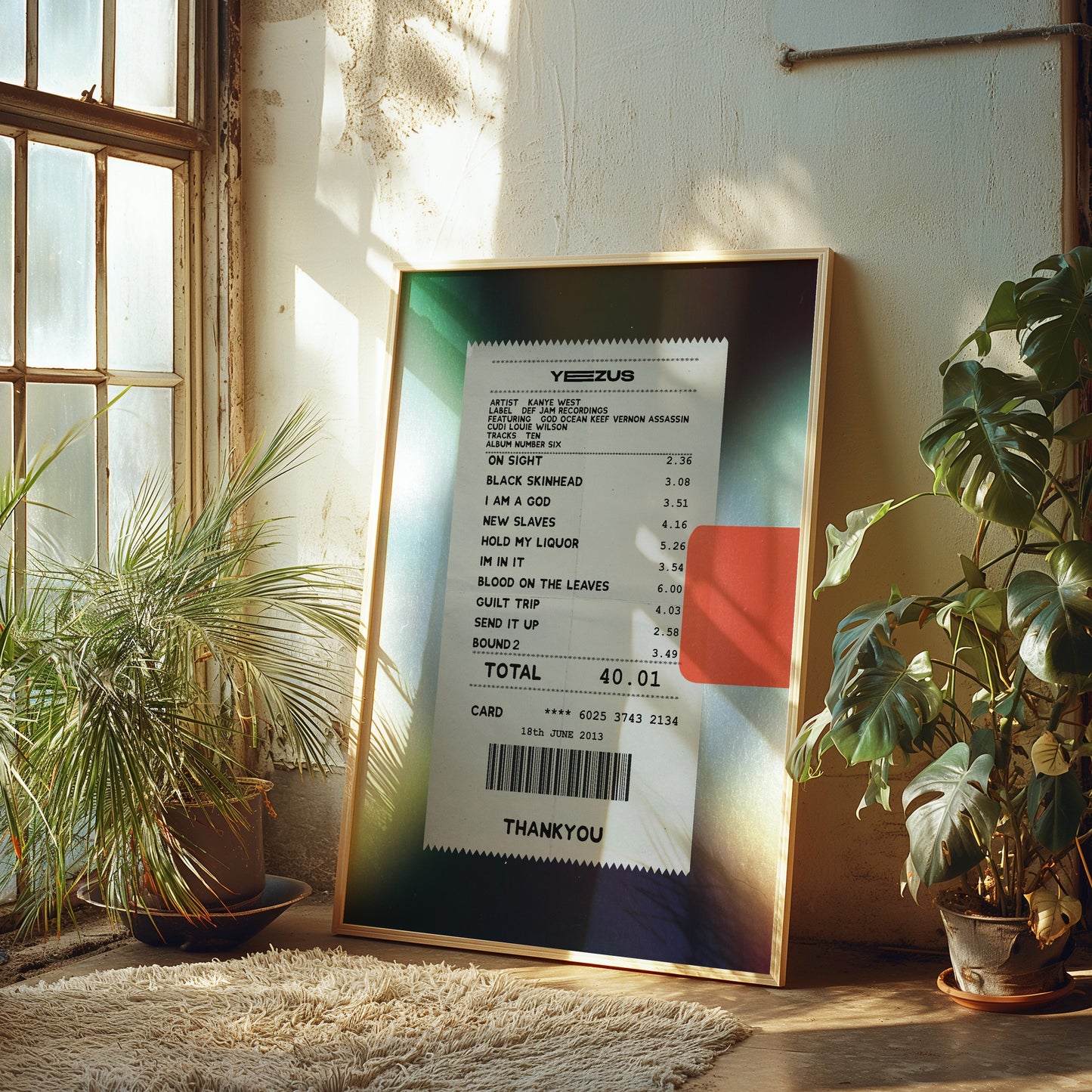 Kanye West Yeezus receipt poster